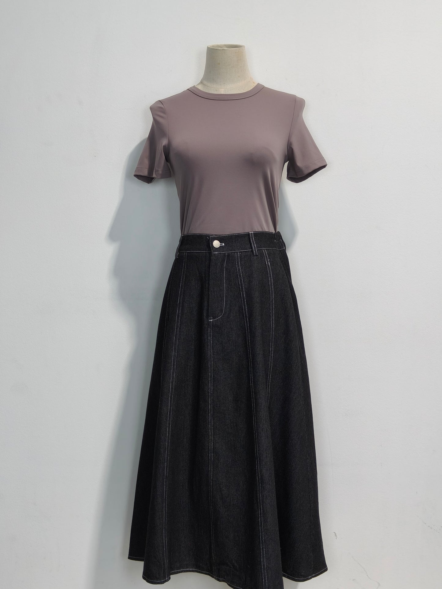 The Mad Theories Dione 2.0 Denim Midi Skirt