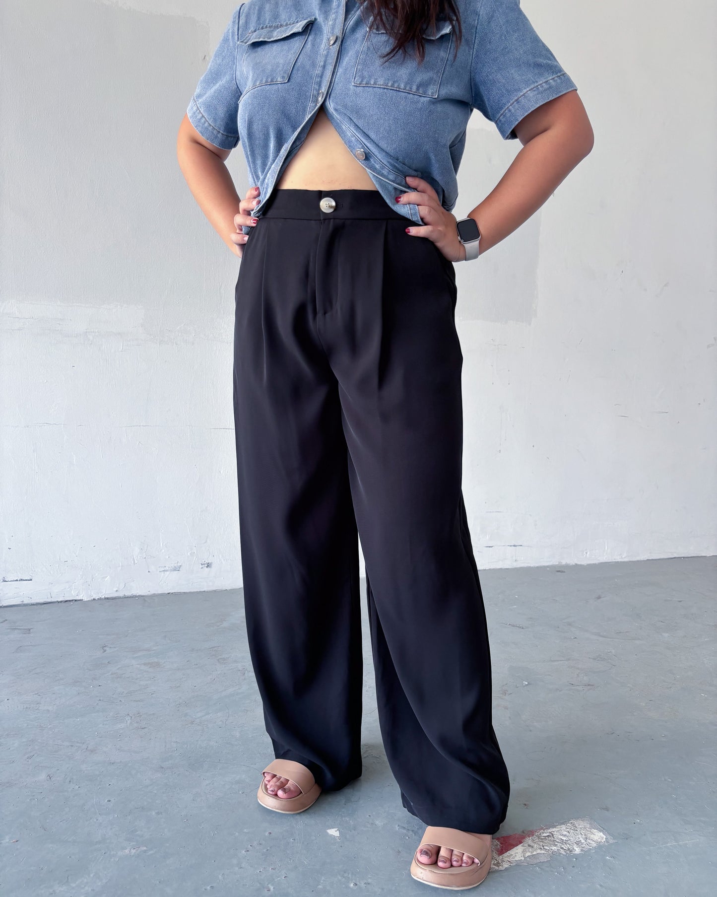 THE MAD THEORIES Blair Straight Cut Pants (Steel Grey & Black)