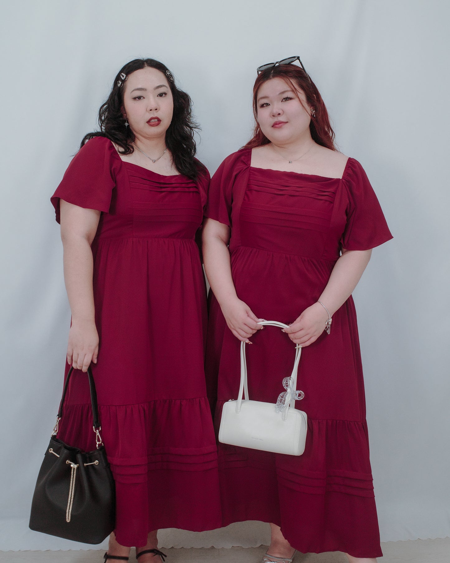 THE MAD THEORIES Elfee Pleated Porcelain Maxi Dress