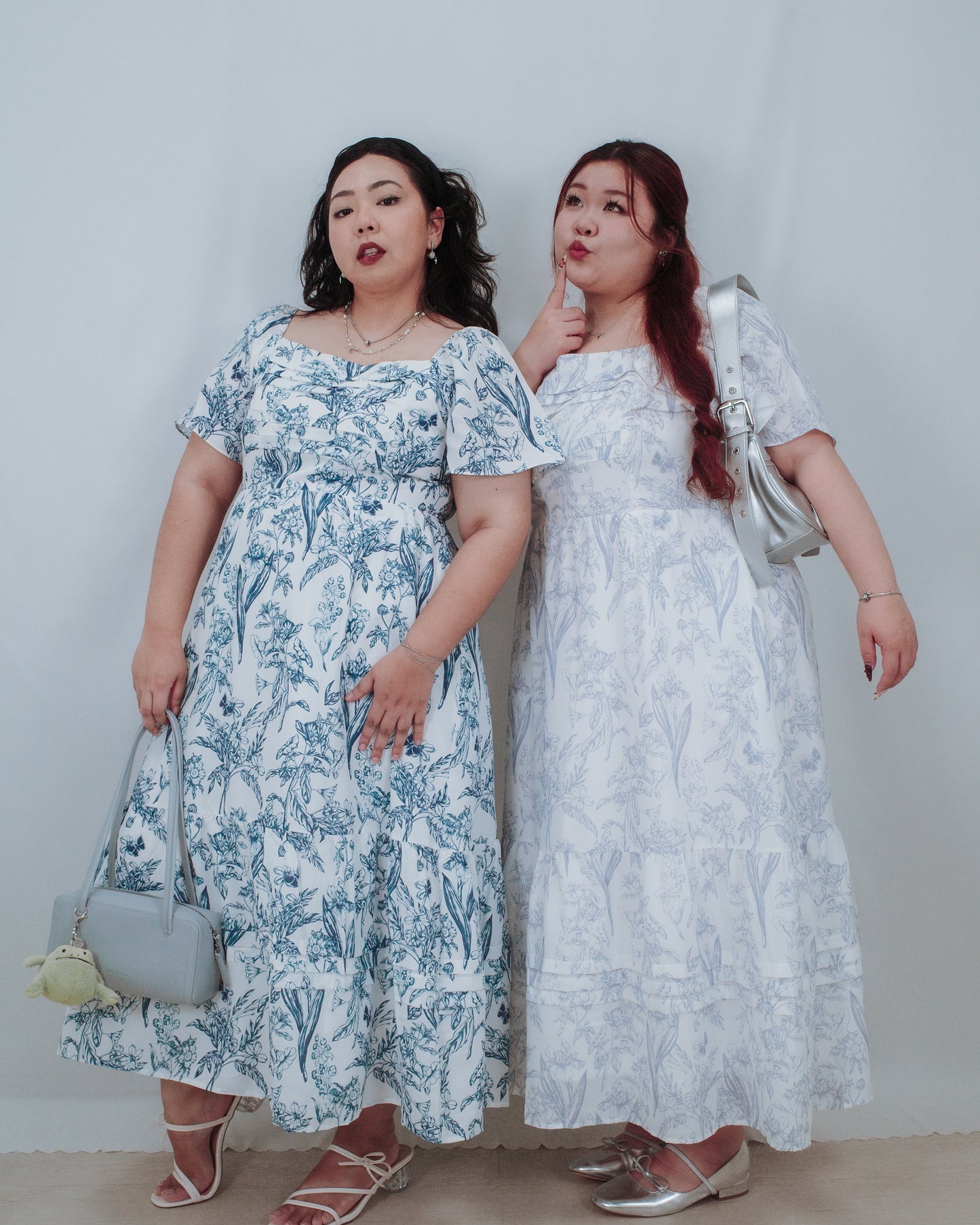 THE MAD THEORIES Elfee Pleated Porcelain Maxi Dress