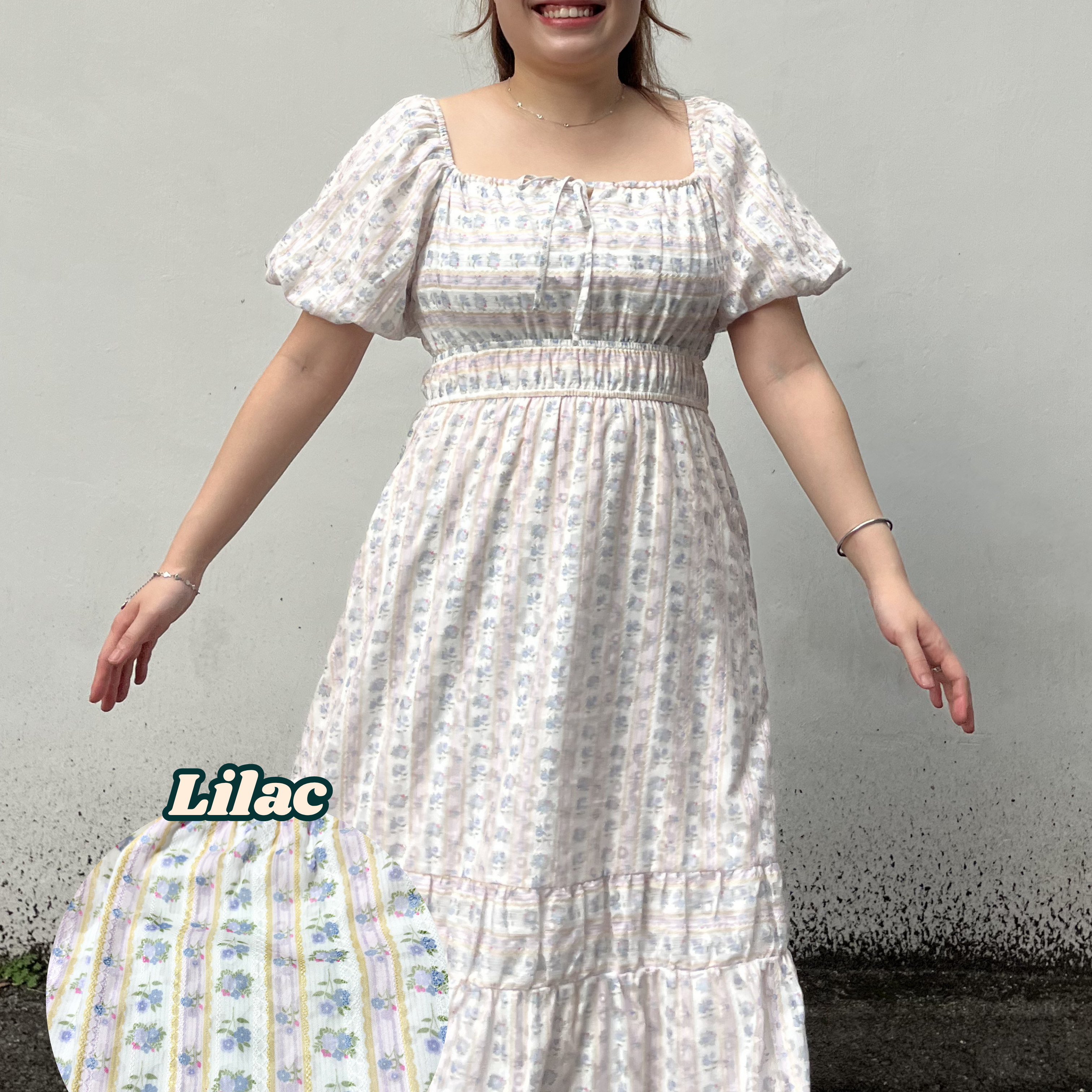 The Mad Theories Fiona Puffy Sleeved Floral Dress