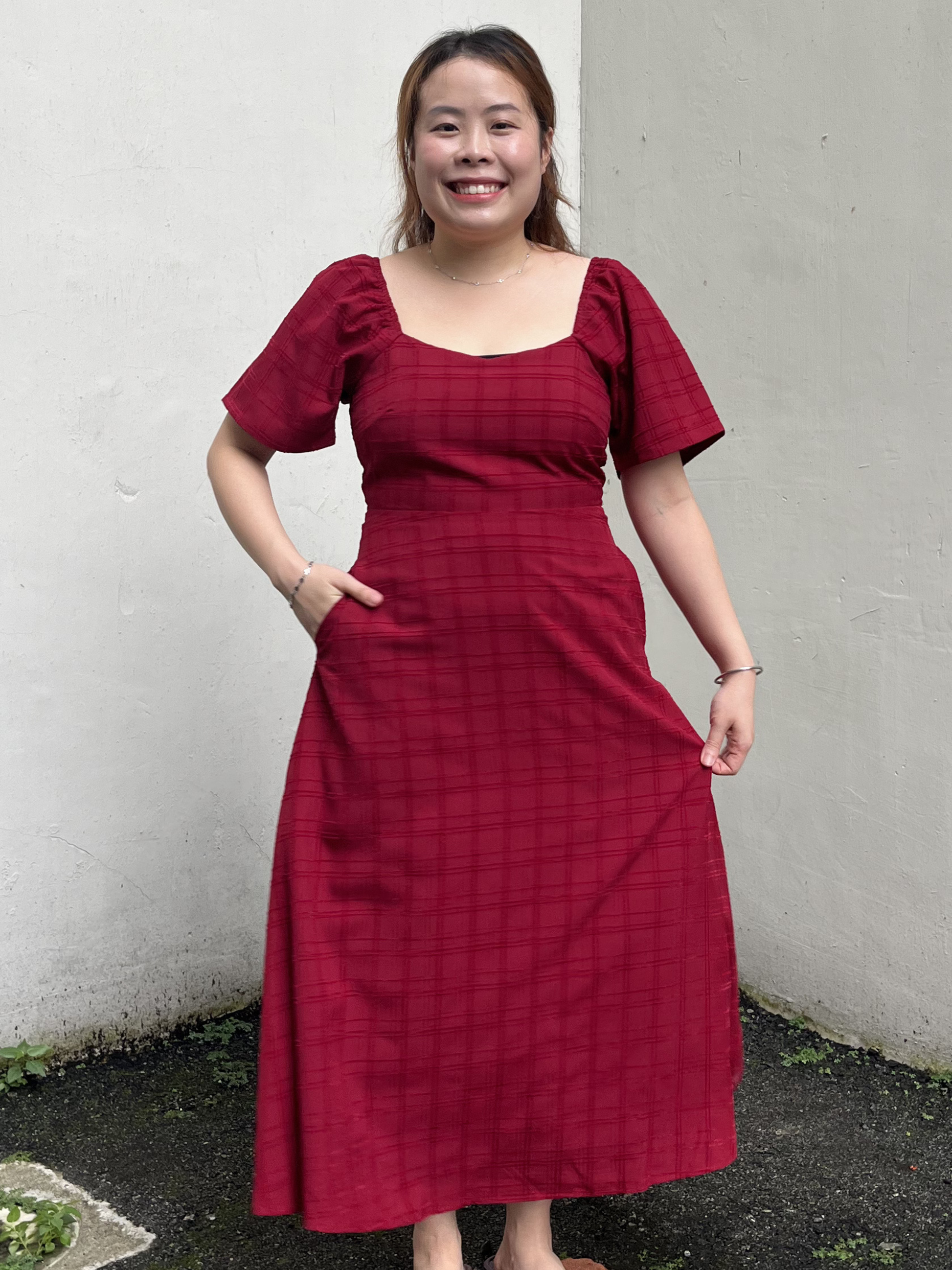 The Mad Theories Perry Textured A-line Dress