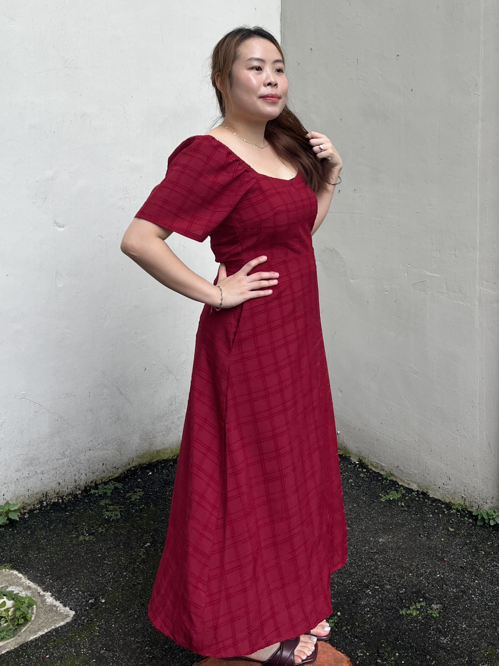 The Mad Theories Perry Textured A-line Dress