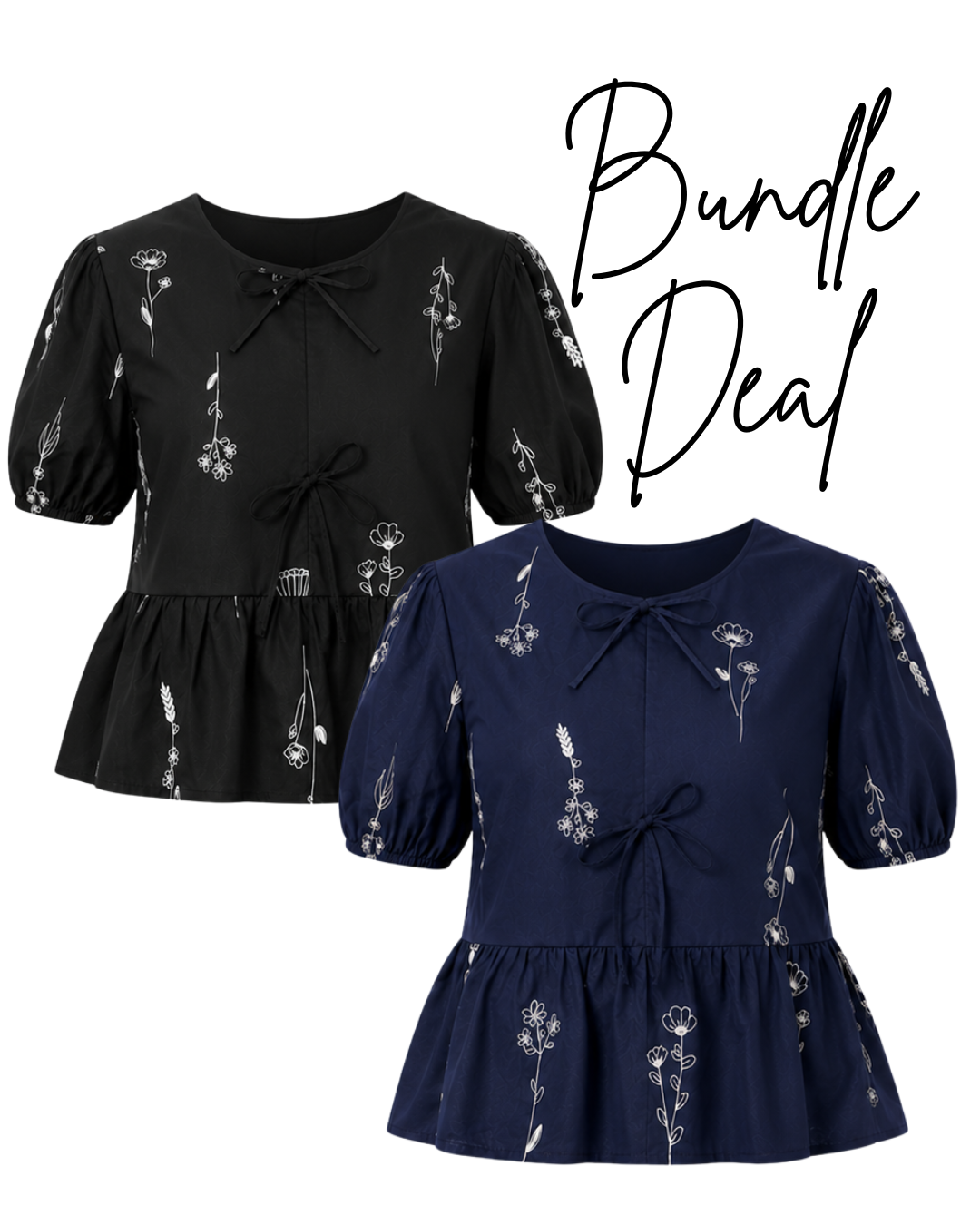 [PREORDER] Bundle of 2 The Mad Theories Victoria Embroidered Babydoll Blouse 2.0