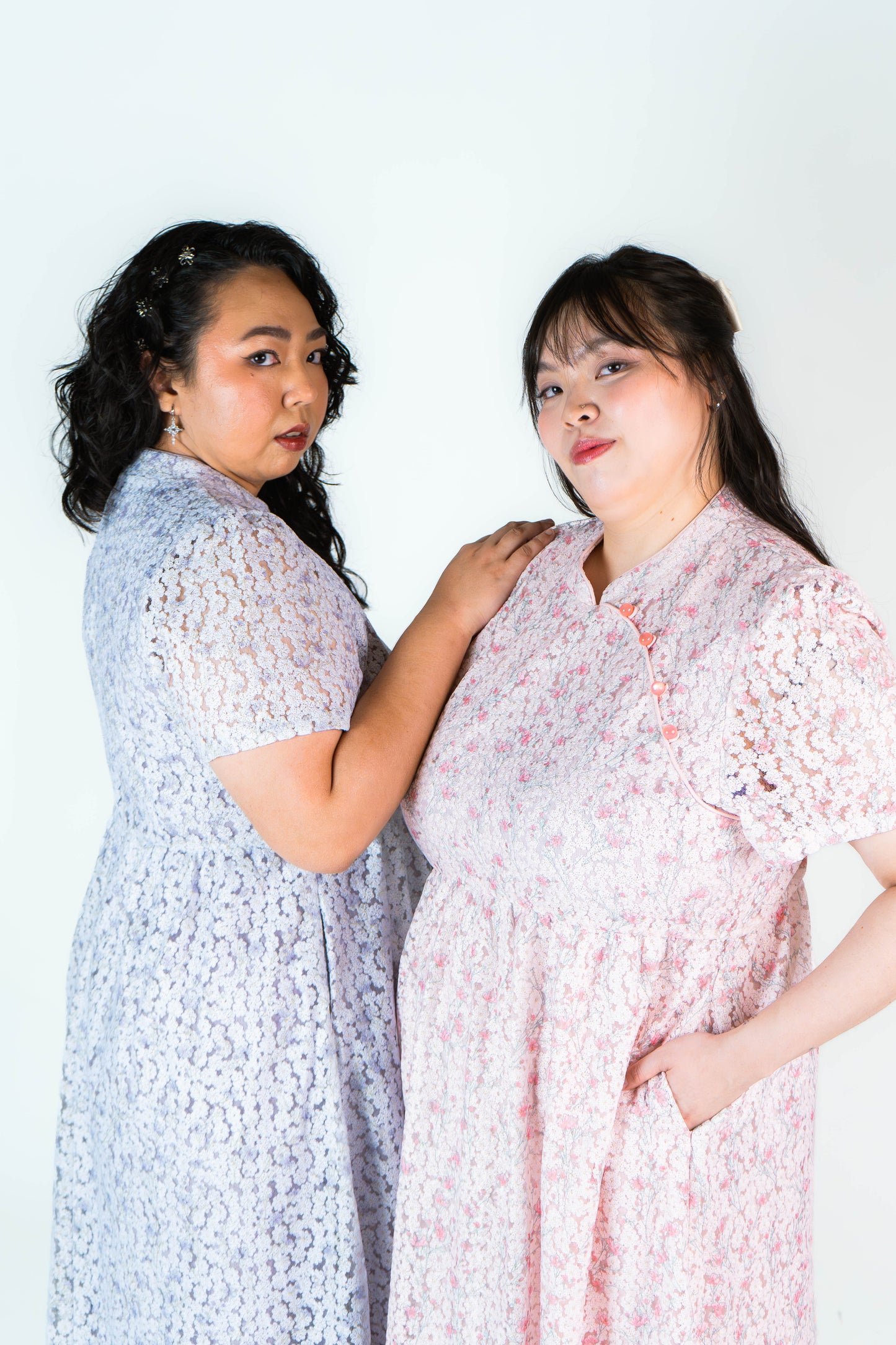 The Mad Theories Lina Cheongsum Skater Skirt (Lilac & Pink)