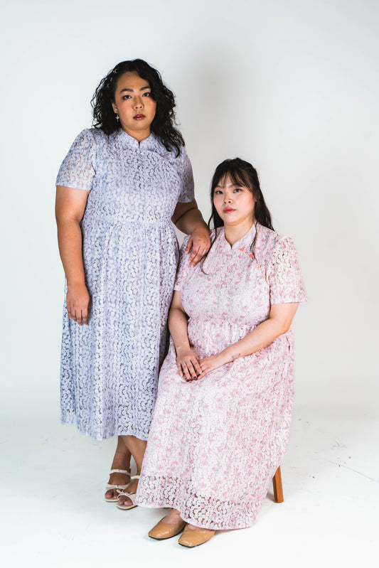 The Mad Theories Lina Cheongsum Skater Skirt (Lilac & Pink)