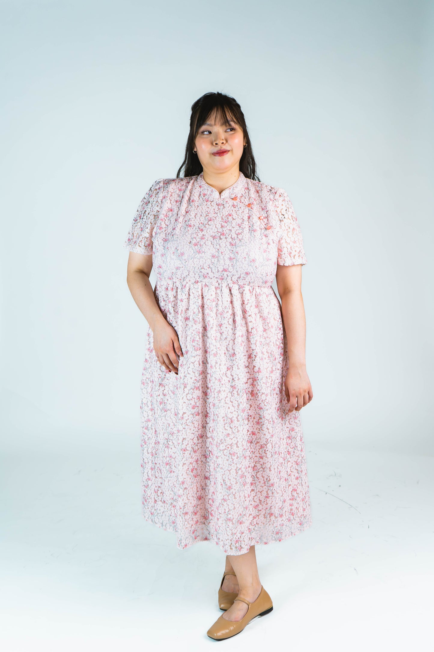 The Mad Theories Lina Cheongsum Skater Skirt (Lilac & Pink)