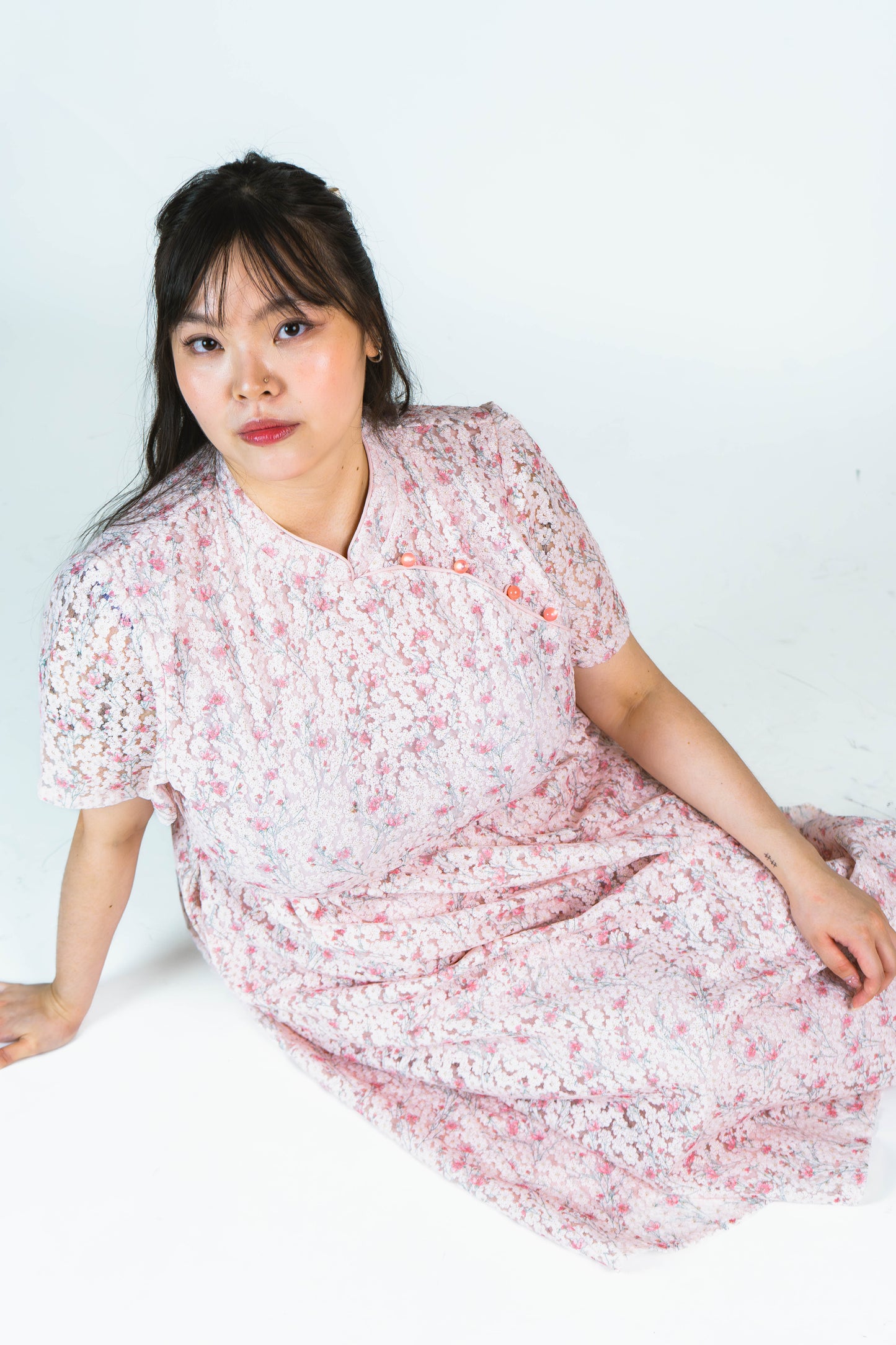 The Mad Theories Lina Cheongsum Skater Skirt (Lilac & Pink)