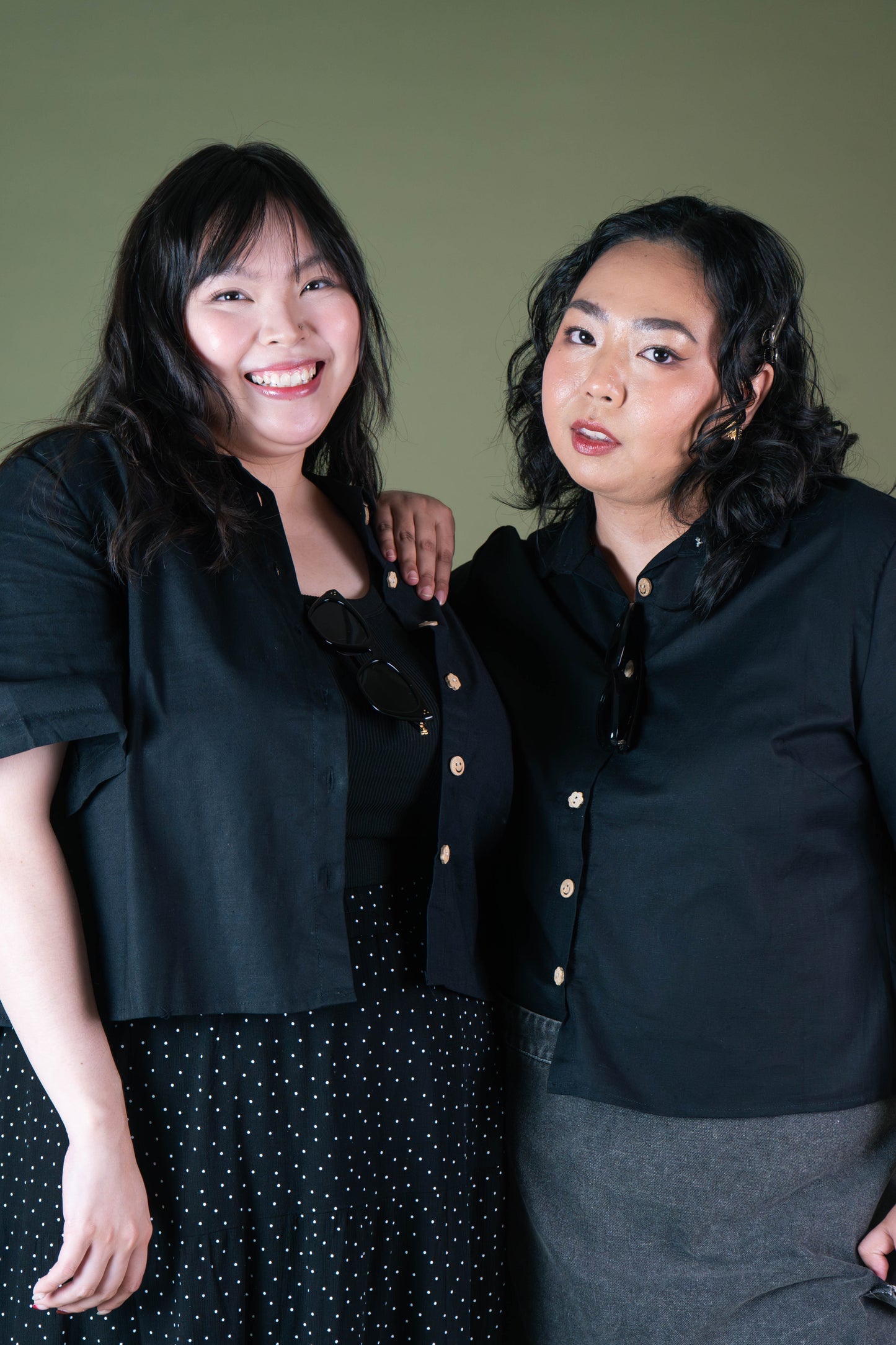 The Mad Theories Morgan Linen Shirt (Teal Blue & Black)