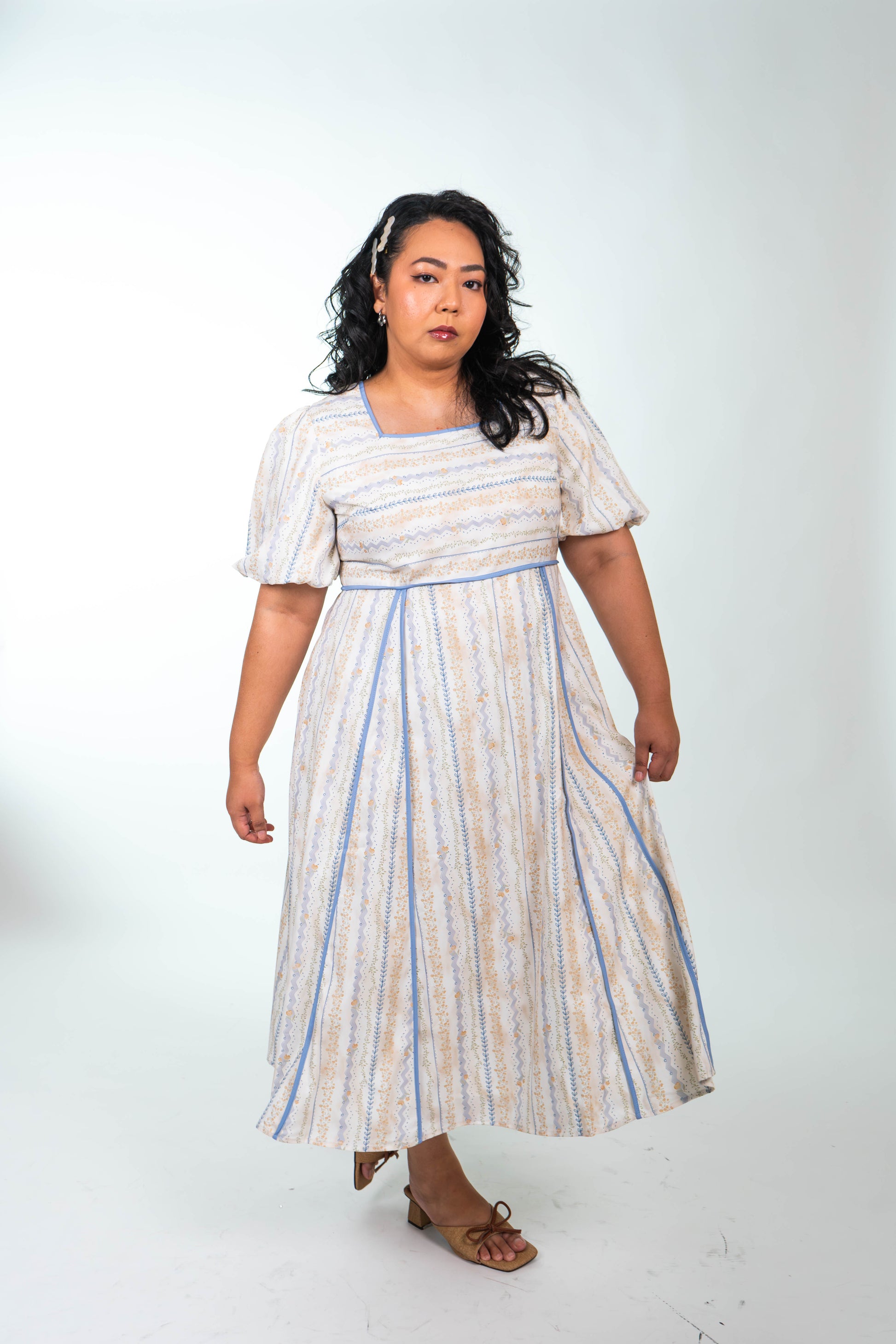 The Mad Theories Gabby Pipping Floral Dress