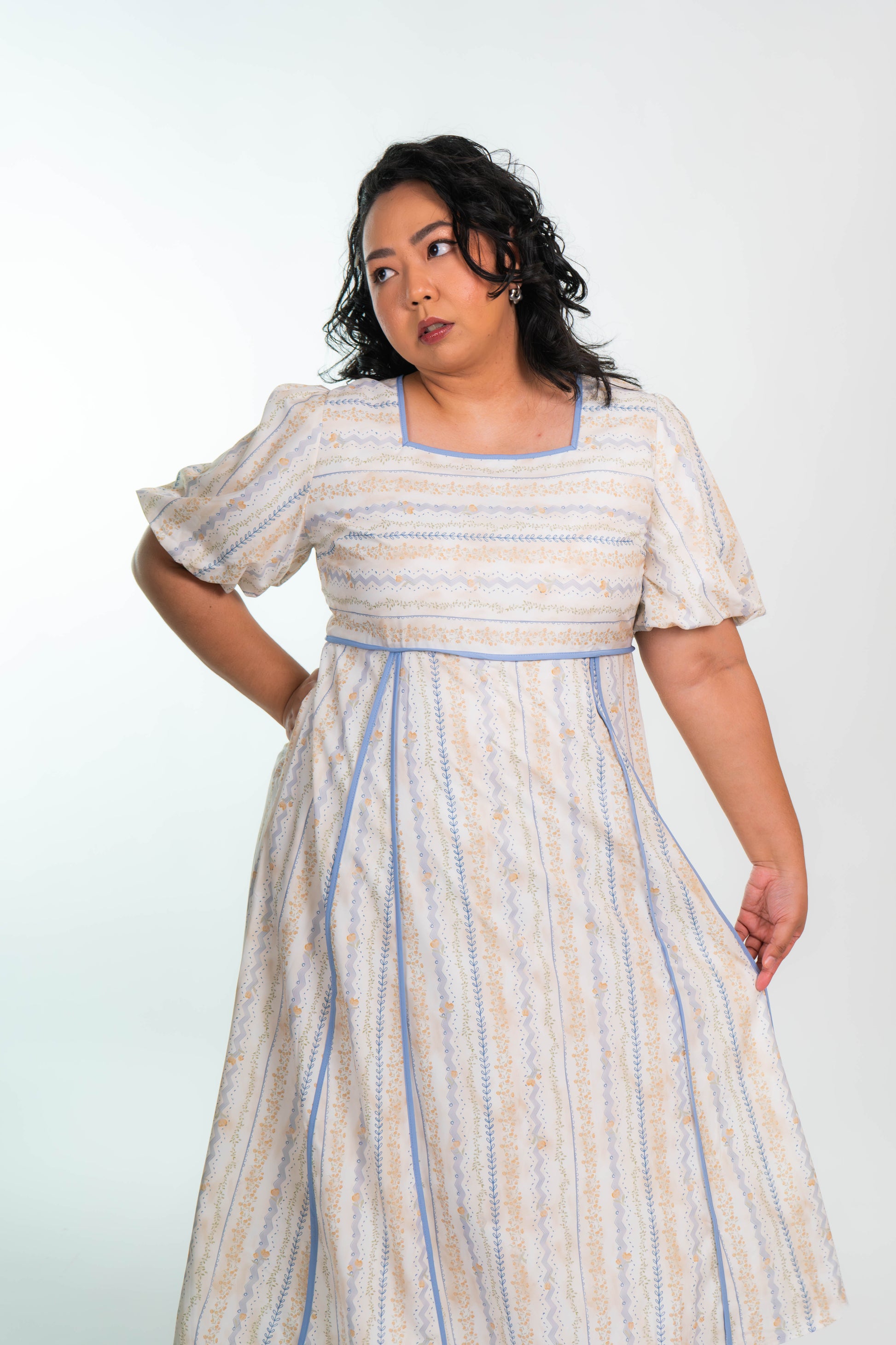 The Mad Theories Gabby Pipping Floral Dress