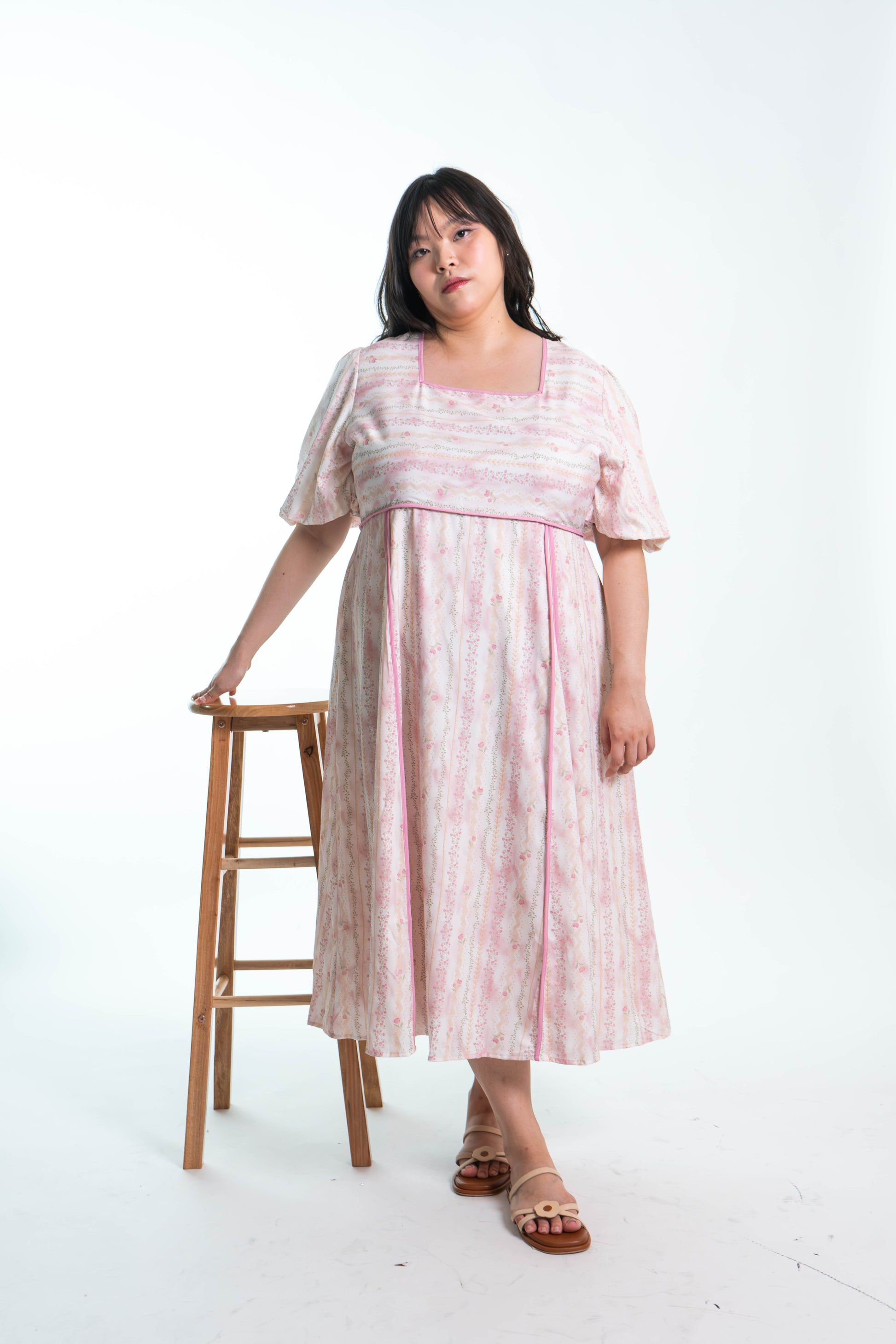 The Mad Theories Gabby Pipping Floral Dress