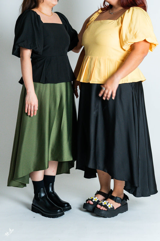 The Mad Theories Aurora Waterfall Satin Skirt