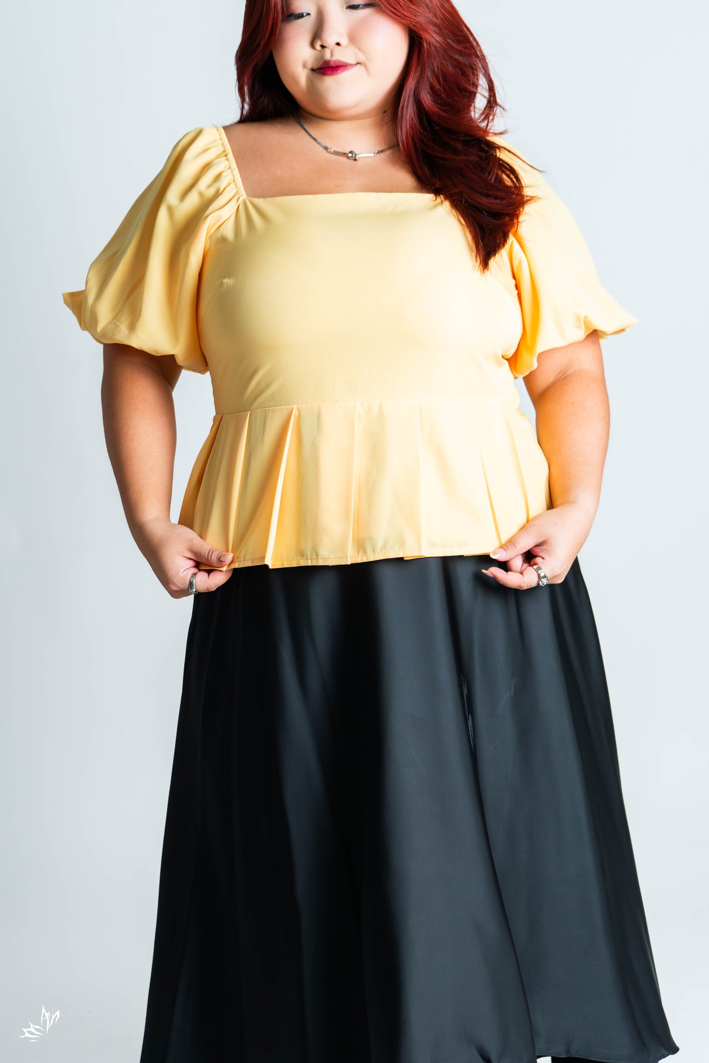 The Mad Theories Zoey Pleated Co-ord Set (Yellow, Black, Floral Pink)