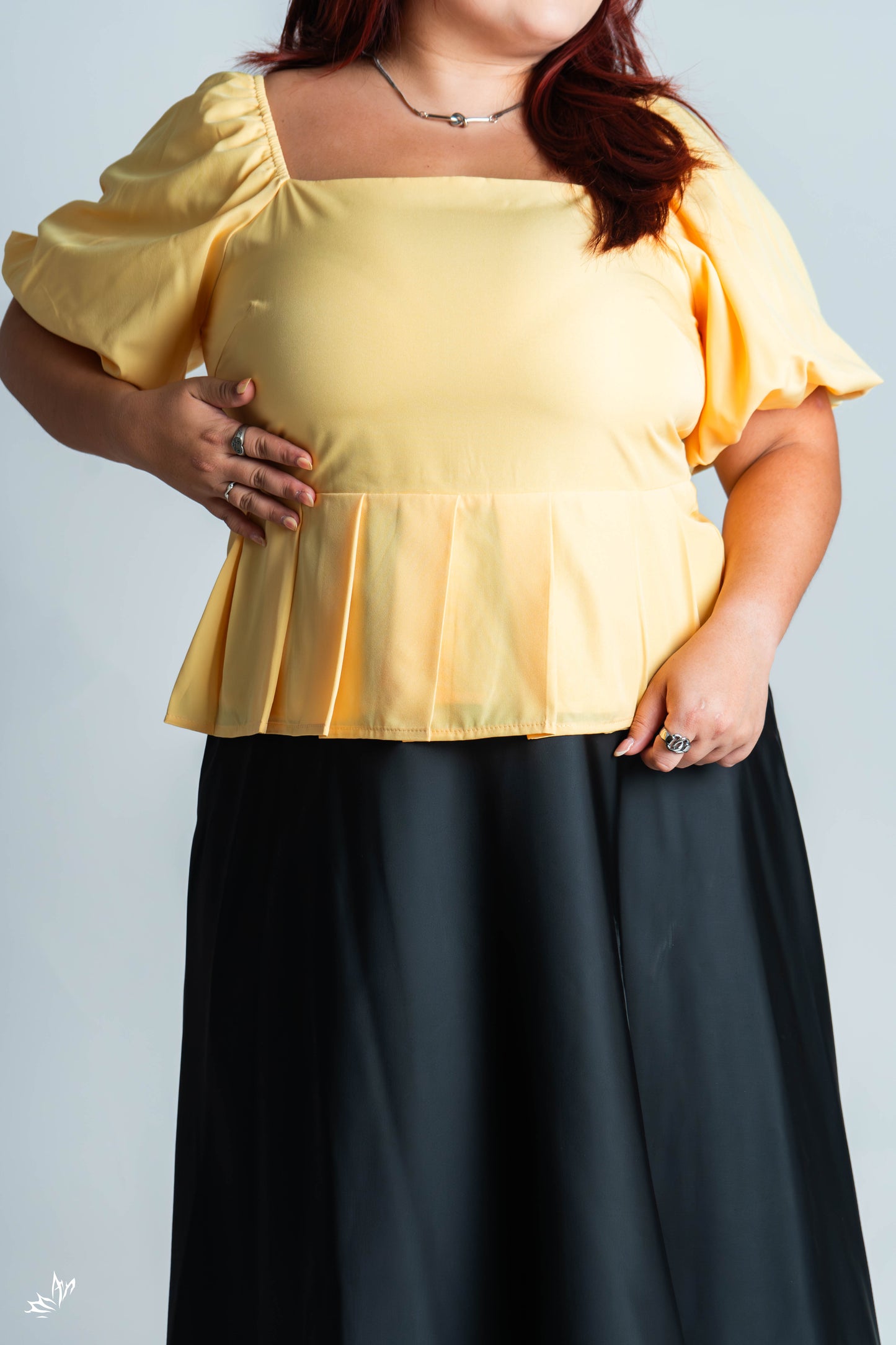 The Mad Theories Zoey Pleated Co-ord Set (Yellow, Black, Floral Pink)