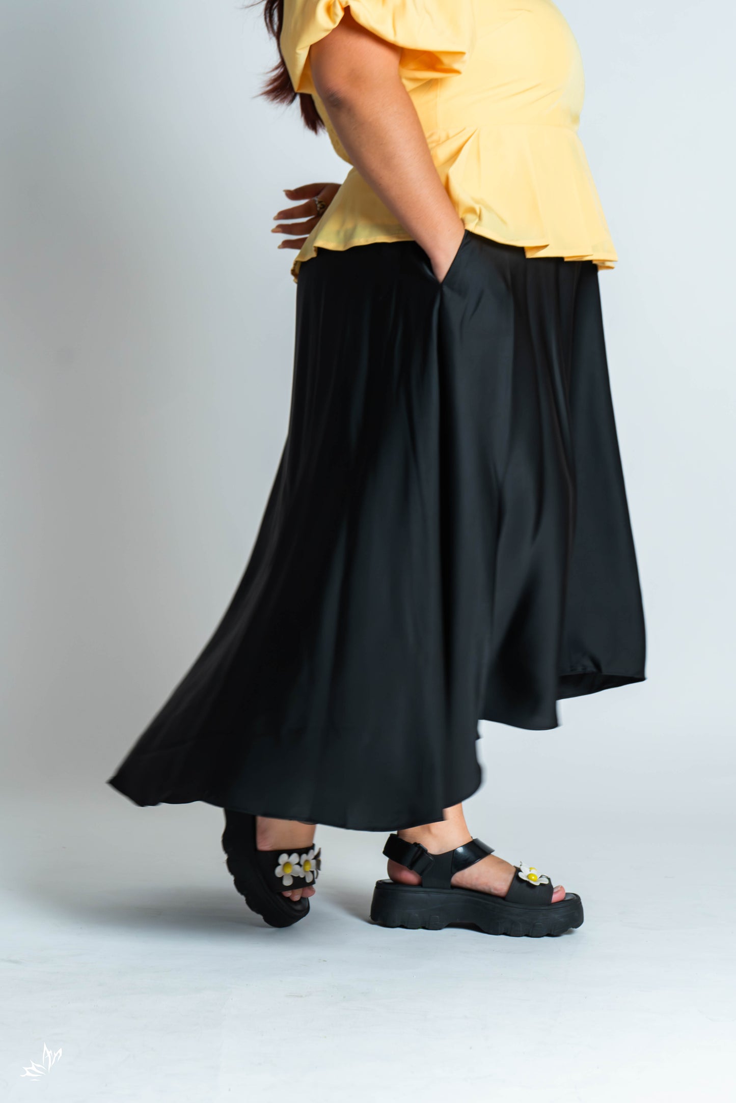 The Mad Theories Aurora Waterfall Satin Skirt