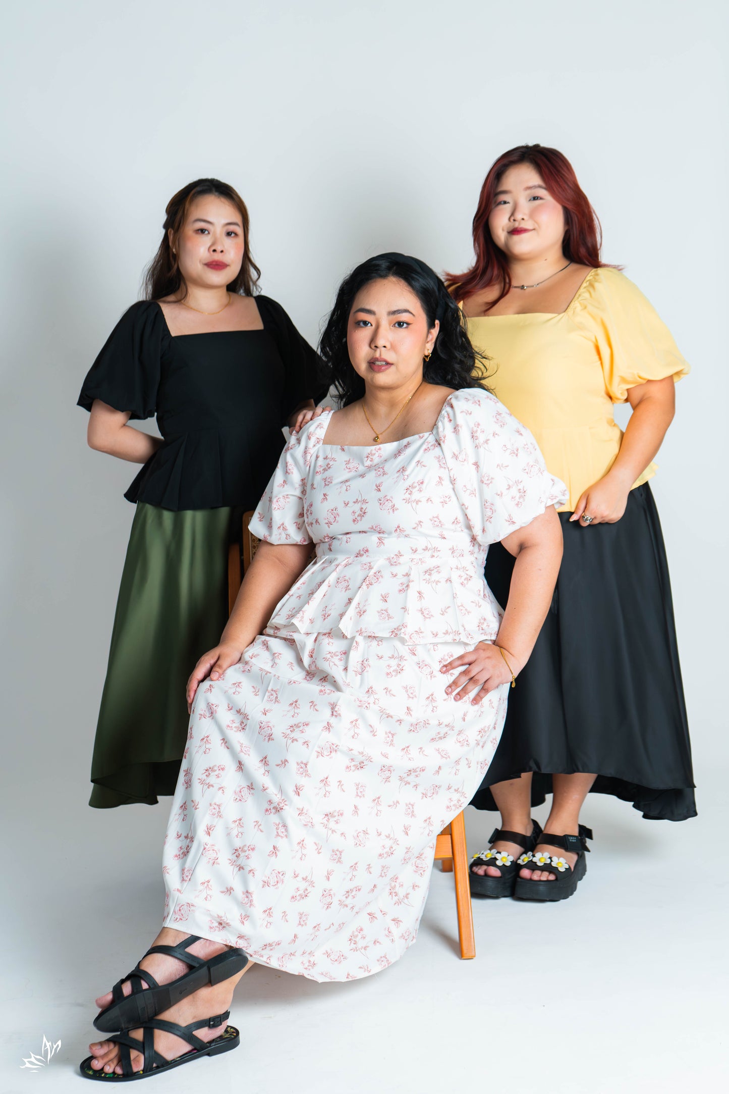 The Mad Theories Zoey Pleated Co-ord Set (Yellow, Black, Floral Pink)