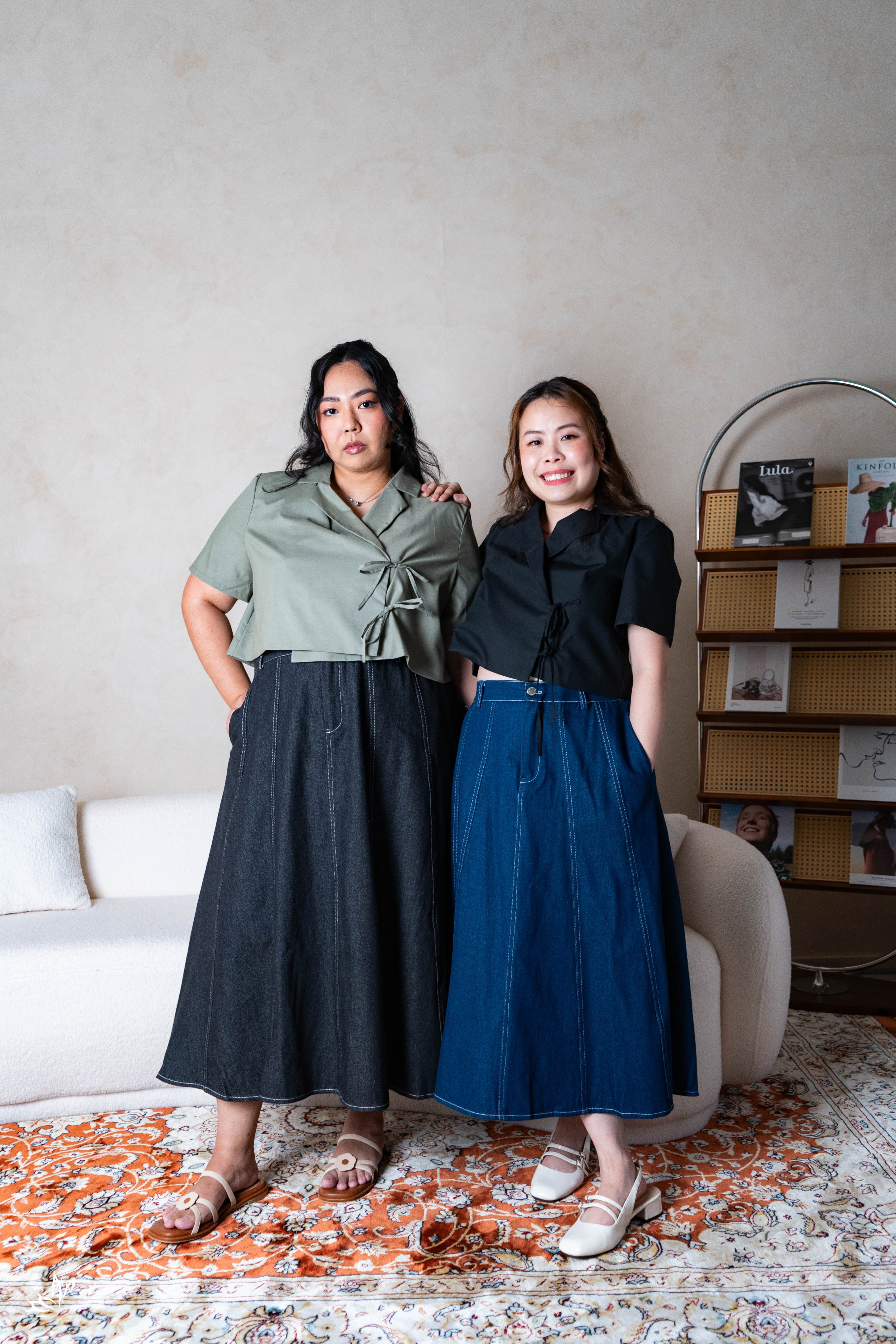 The Mad Theories Dione 2.0 Denim Midi Skirt