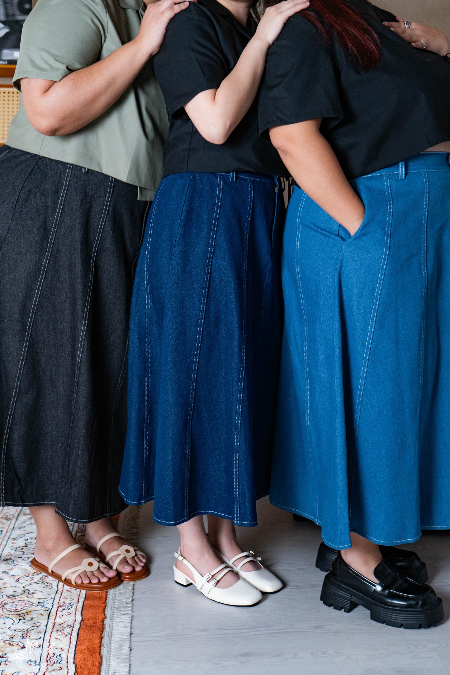 The Mad Theories Dione 2.0 Denim Midi Skirt