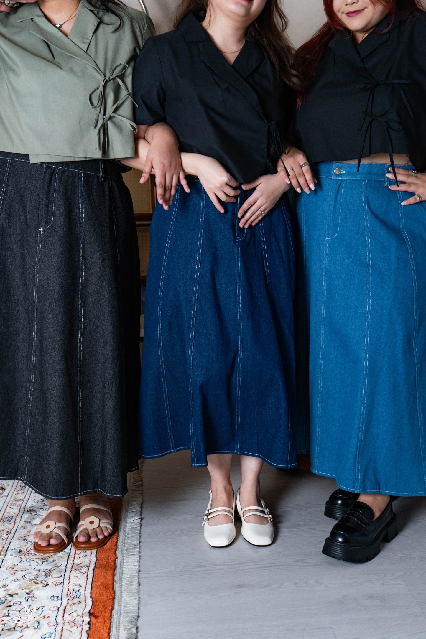 The Mad Theories Dione 2.0 Denim Midi Skirt