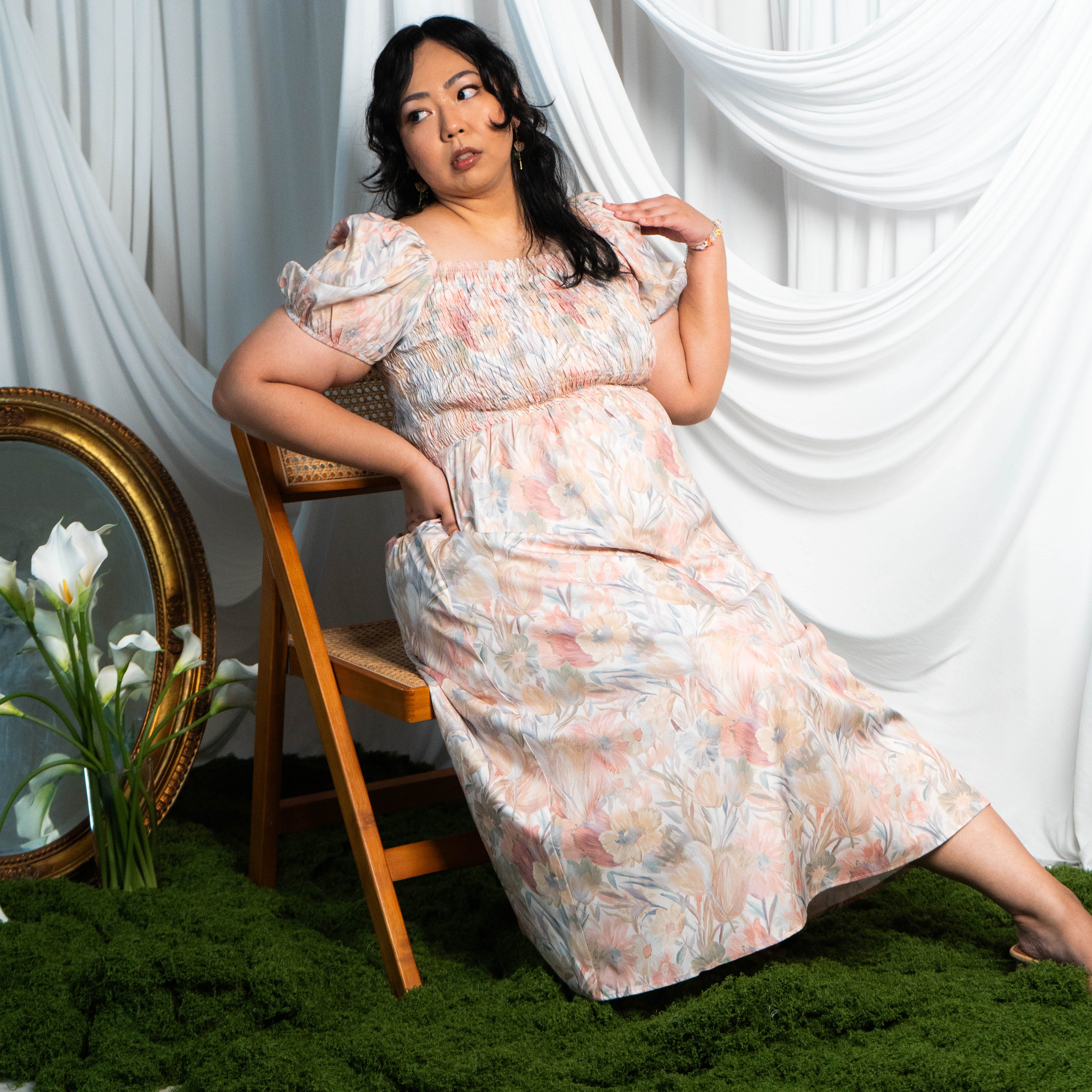 THE MAD THEORIES Sophie 2.0 Smocked Floral Dress