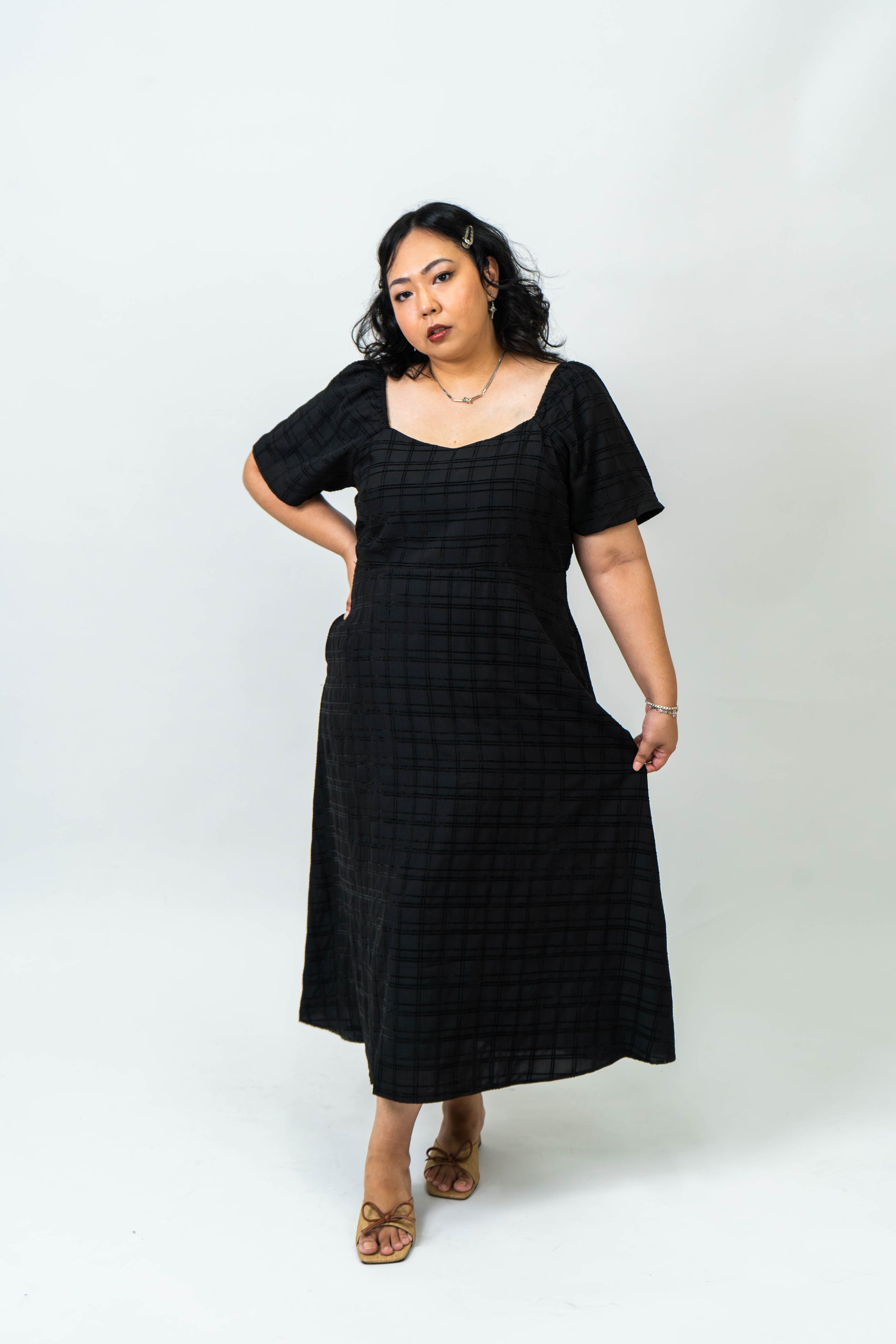 The Mad Theories Perry Textured A-line Dress