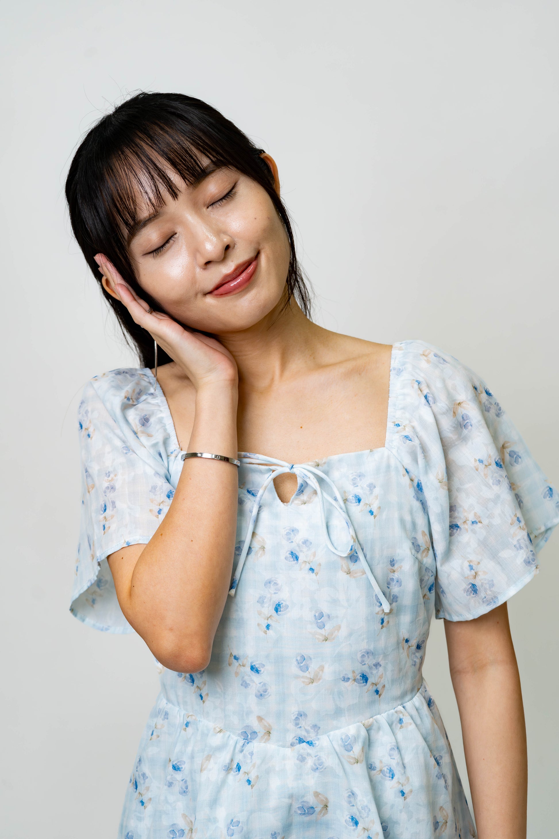 The Mad Theories Millie Floral Checkered Peplum Blouse