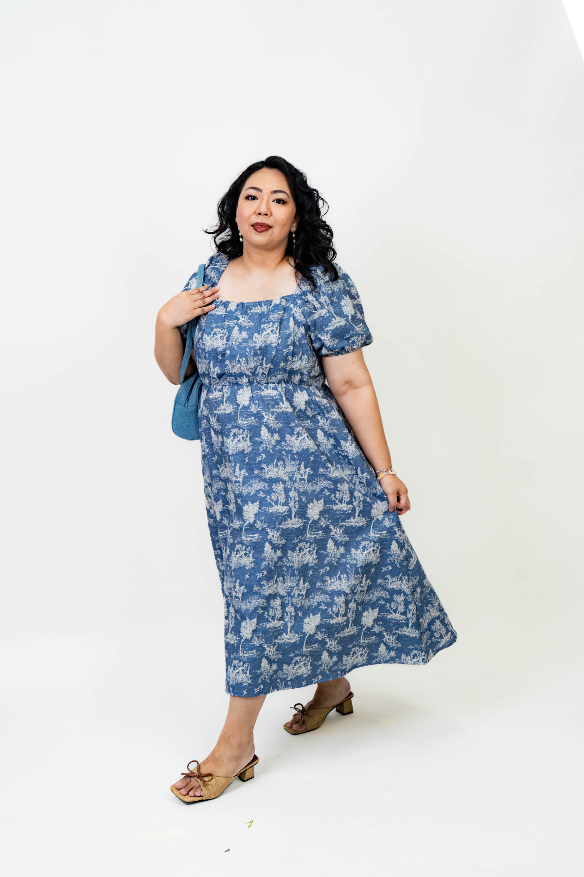 The Mad Theories Blake Denim Long/Short Jacquard Dress