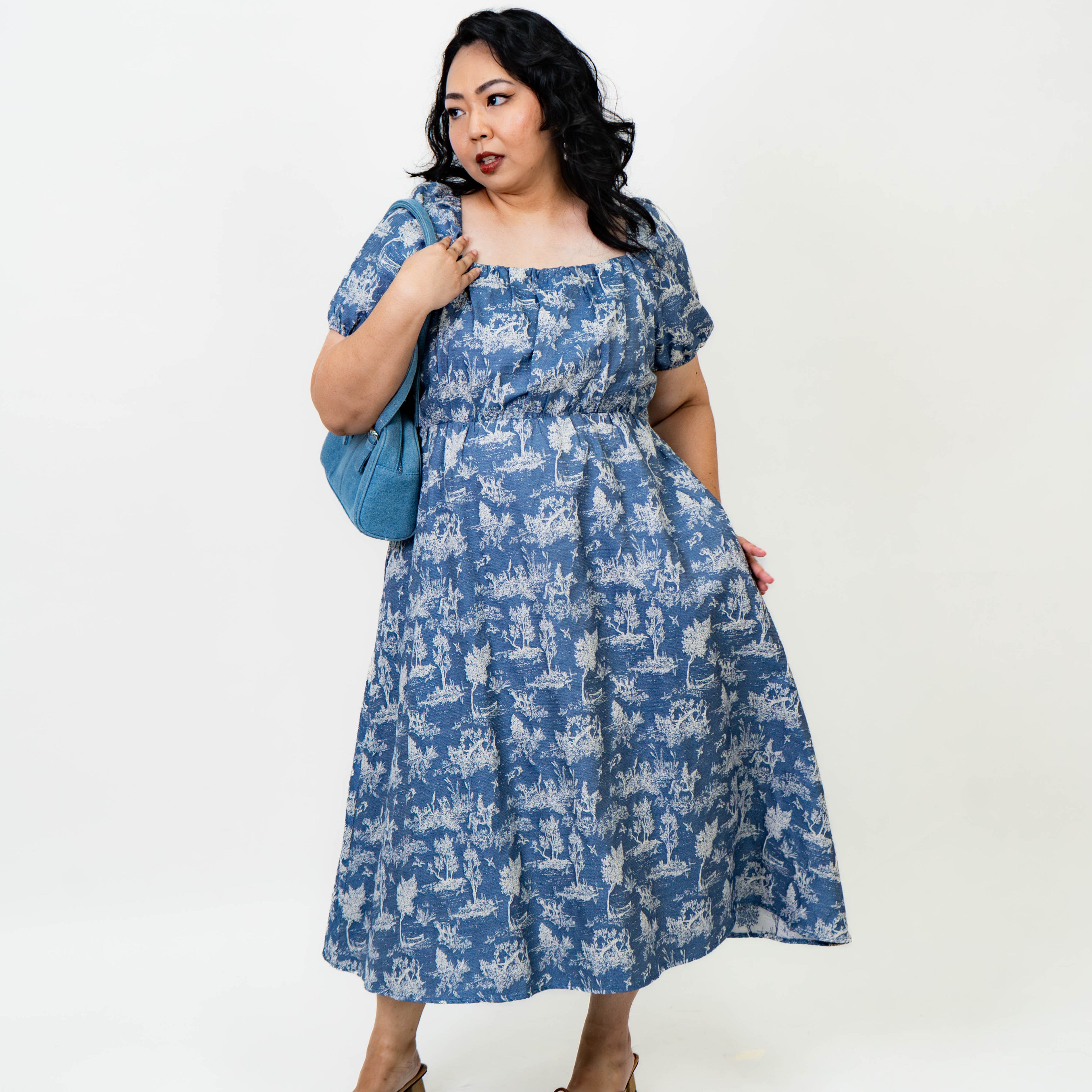 The Mad Theories Blake Denim Long/Short Jacquard Dress