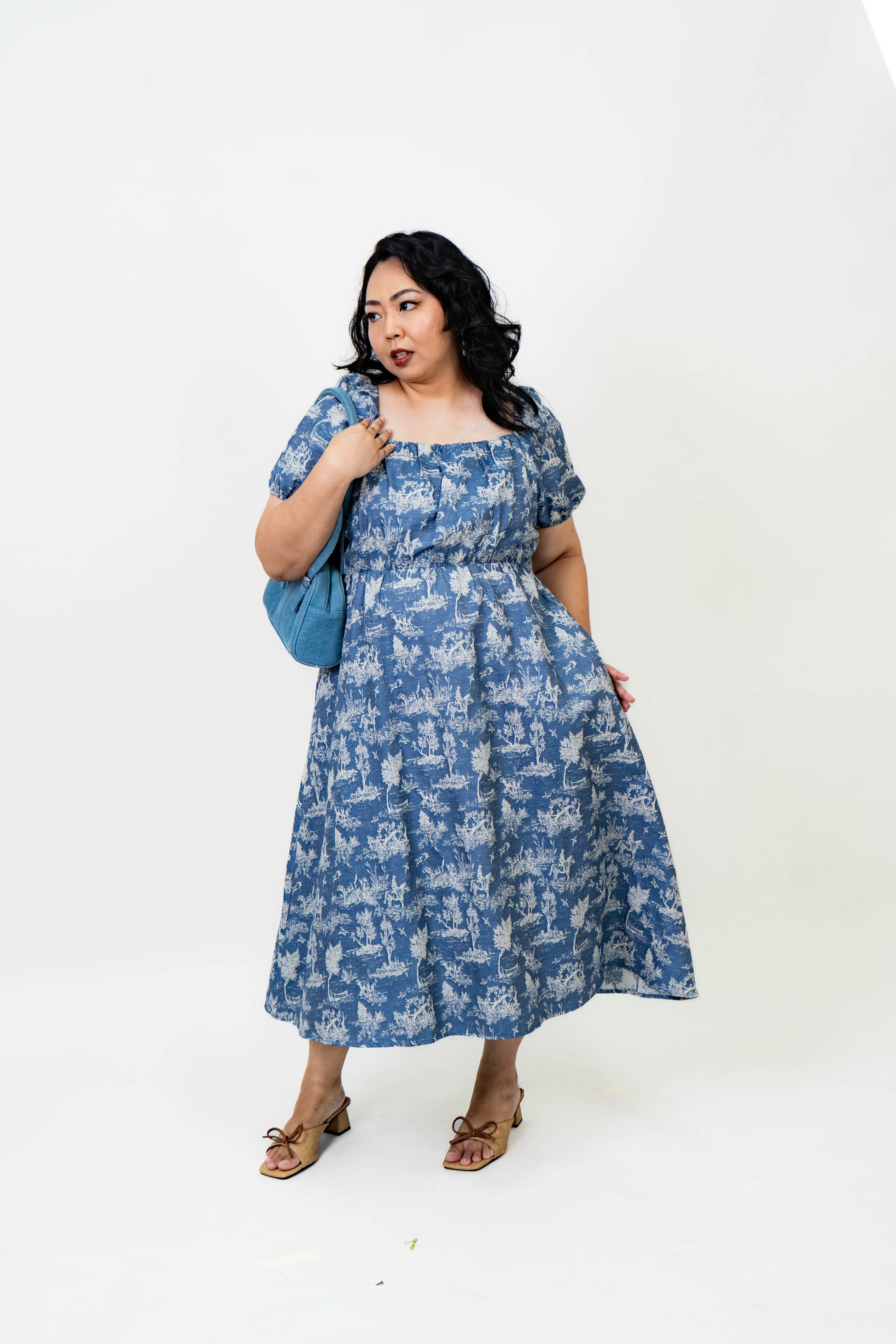 The Mad Theories Blake Denim Long/Short Jacquard Dress
