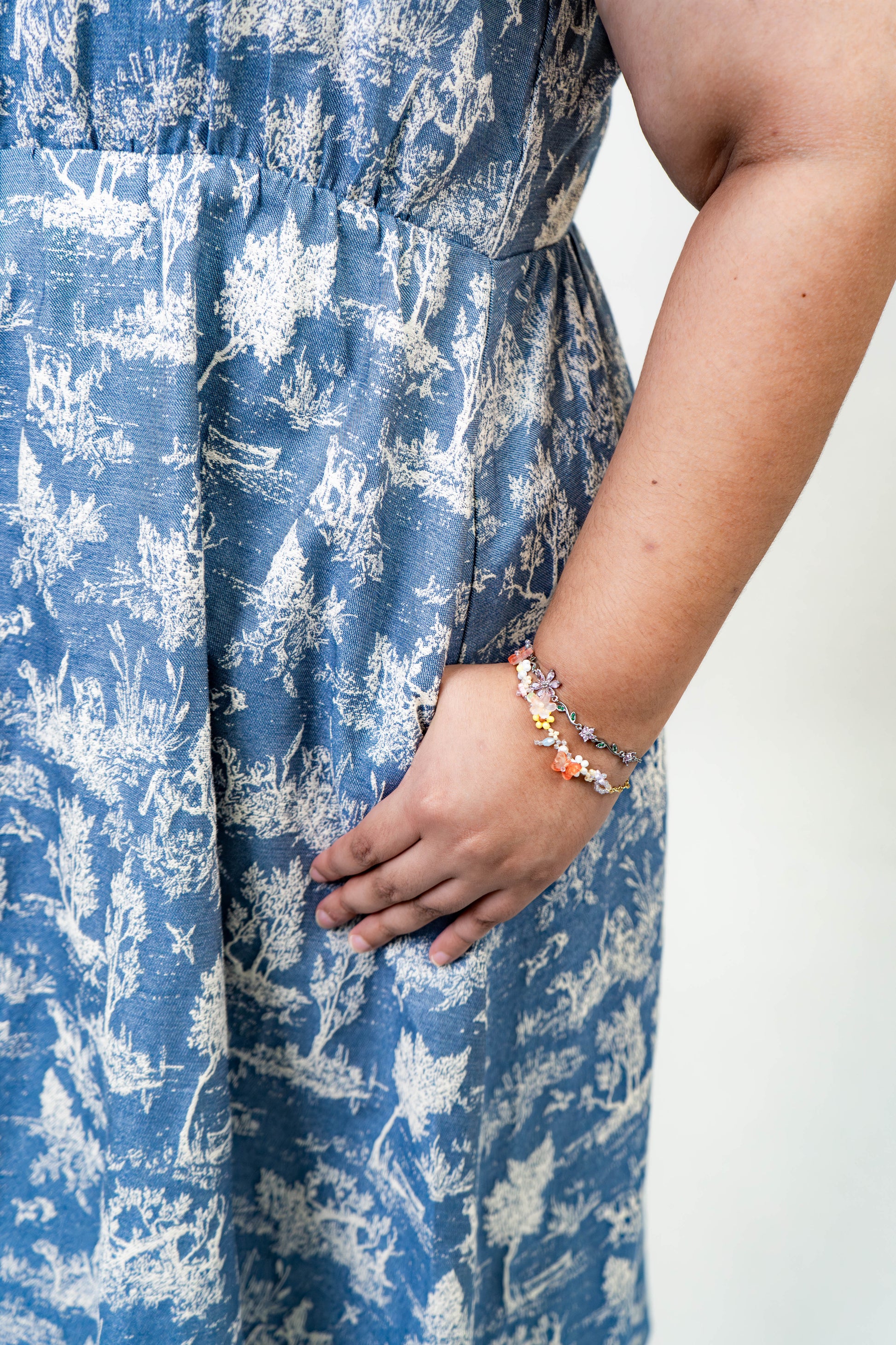The Mad Theories Blake Denim Long/Short Jacquard Dress