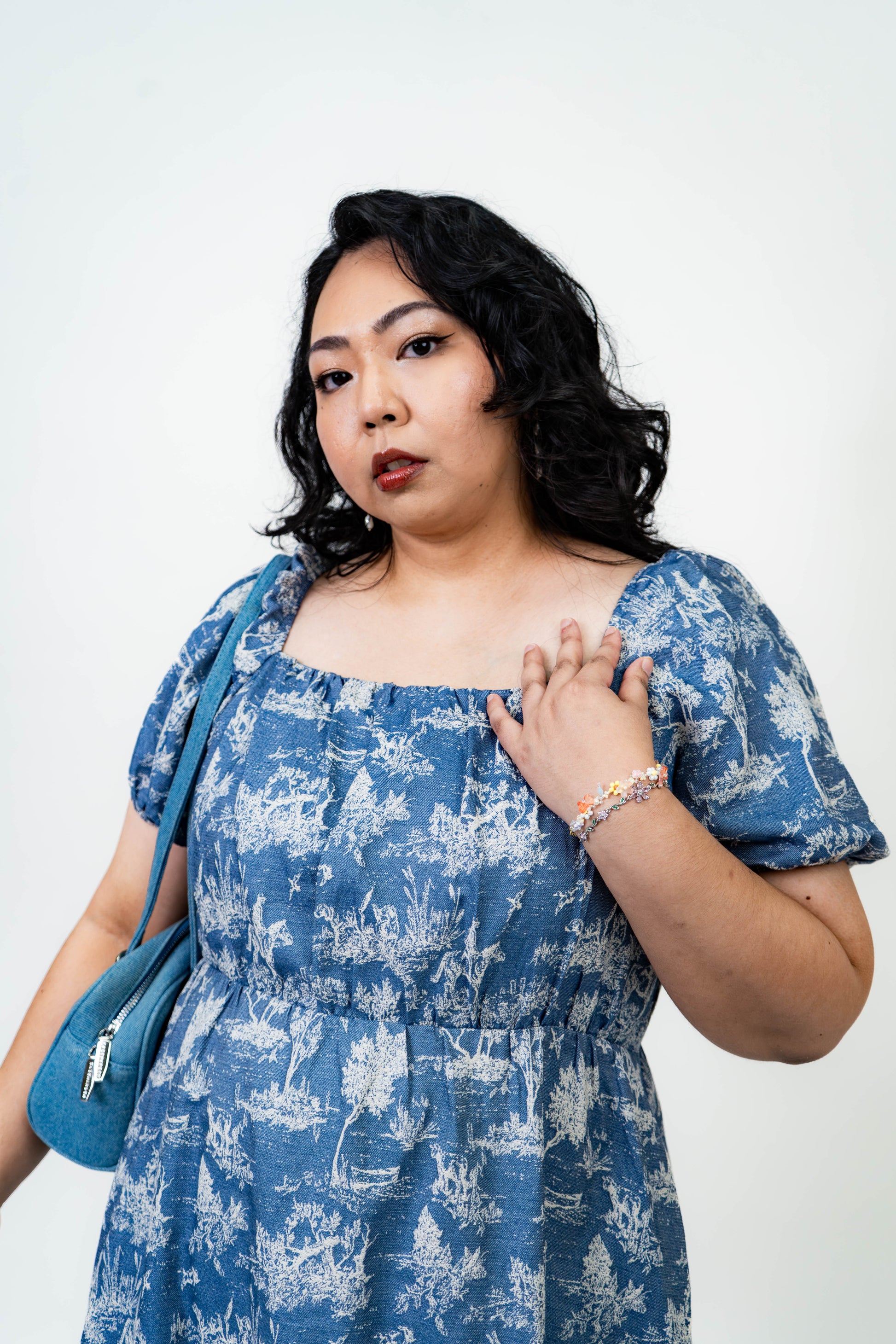 The Mad Theories Blake Denim Long/Short Jacquard Dress