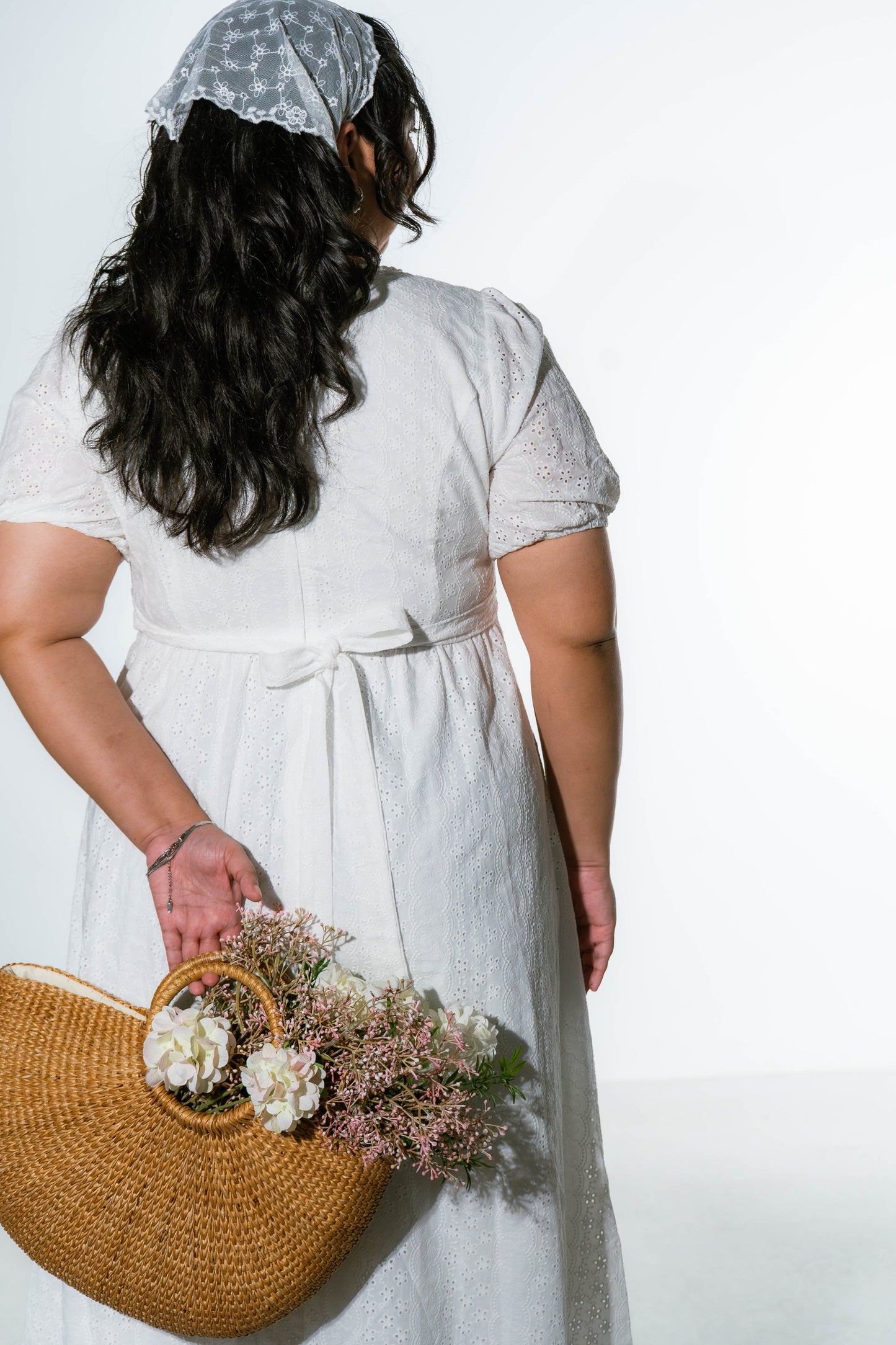 The Mad Theories: Blanche Eyelet Lattice Midi Dress