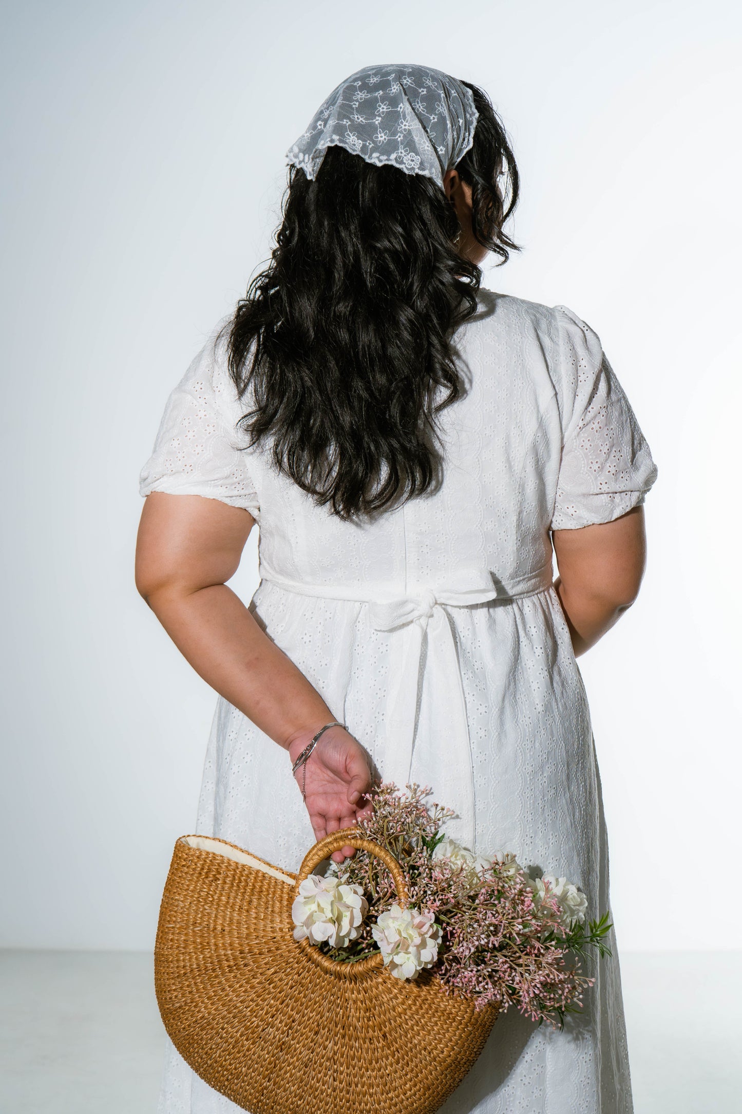 The Mad Theories: Blanche Eyelet Lattice Midi Dress