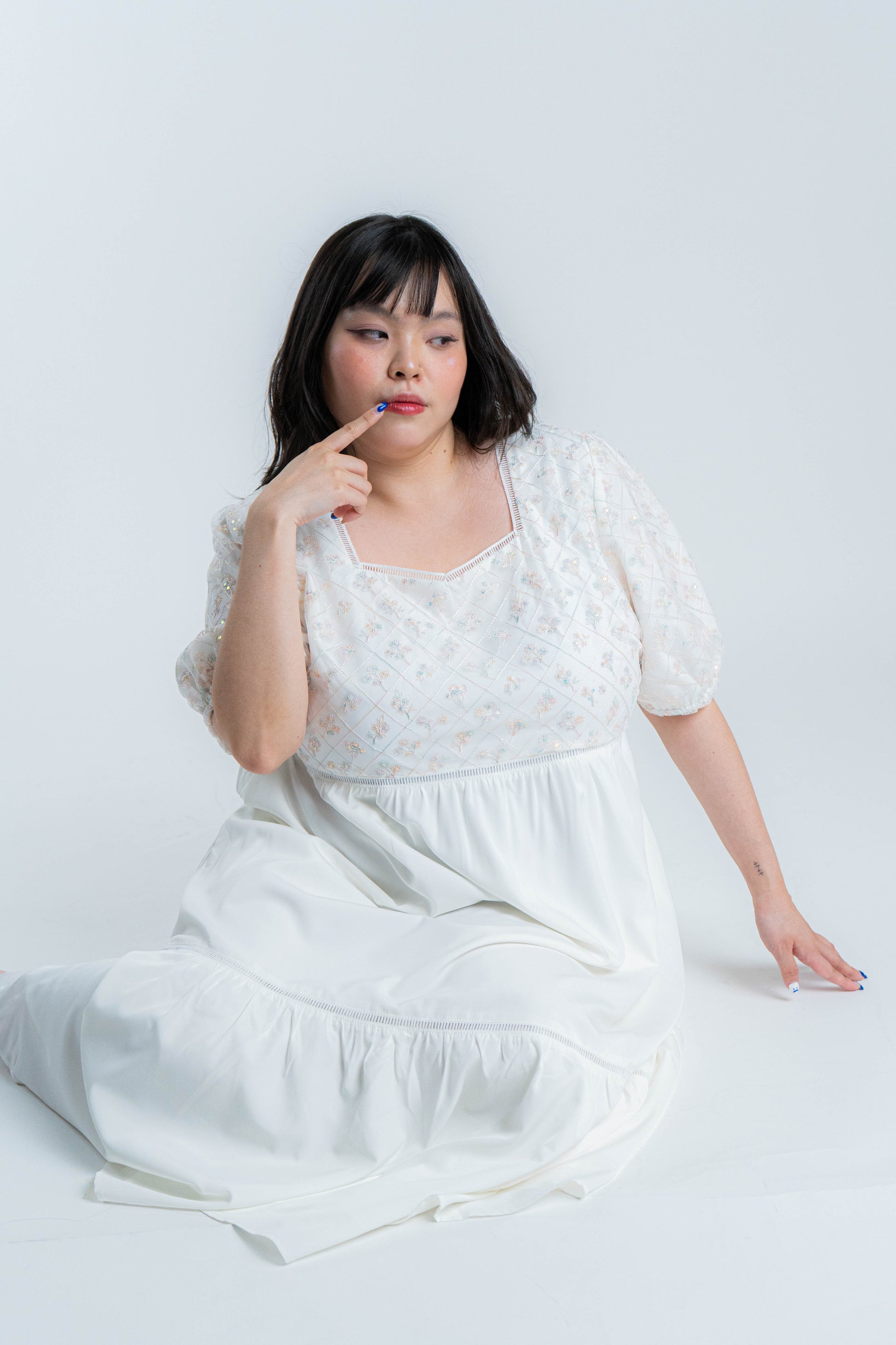 The Mad Theories Jocie Sequin Floral Dress & Cheongsam