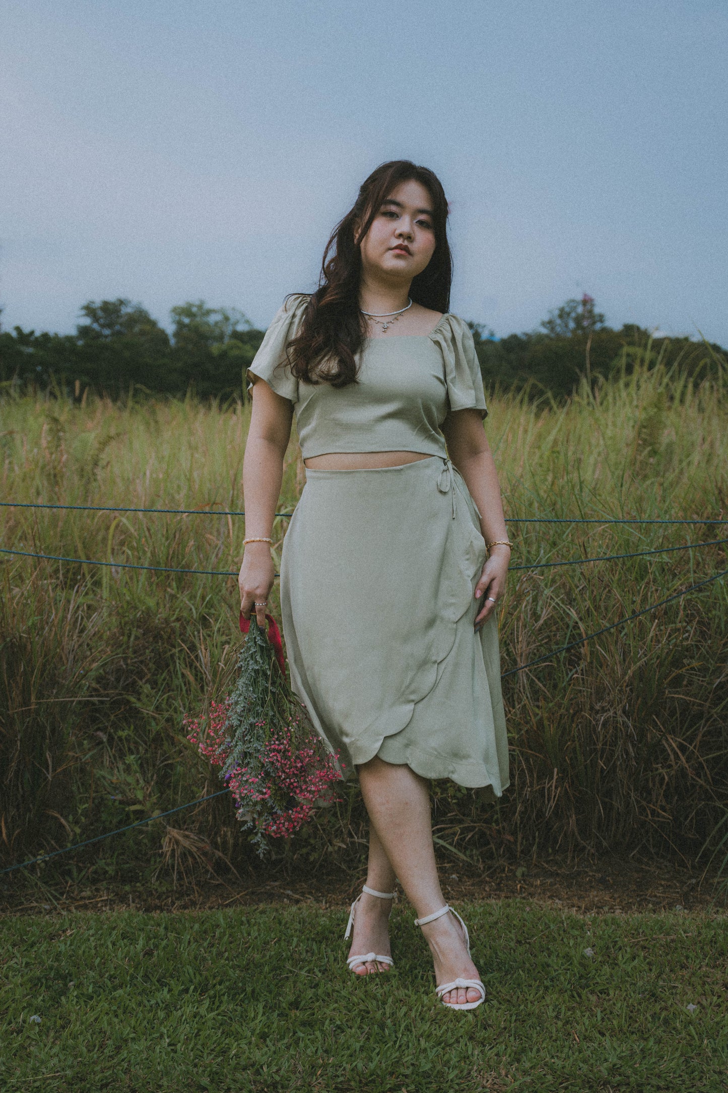 (Gladys x TMT) Annelise Sleeved Satin Blouse