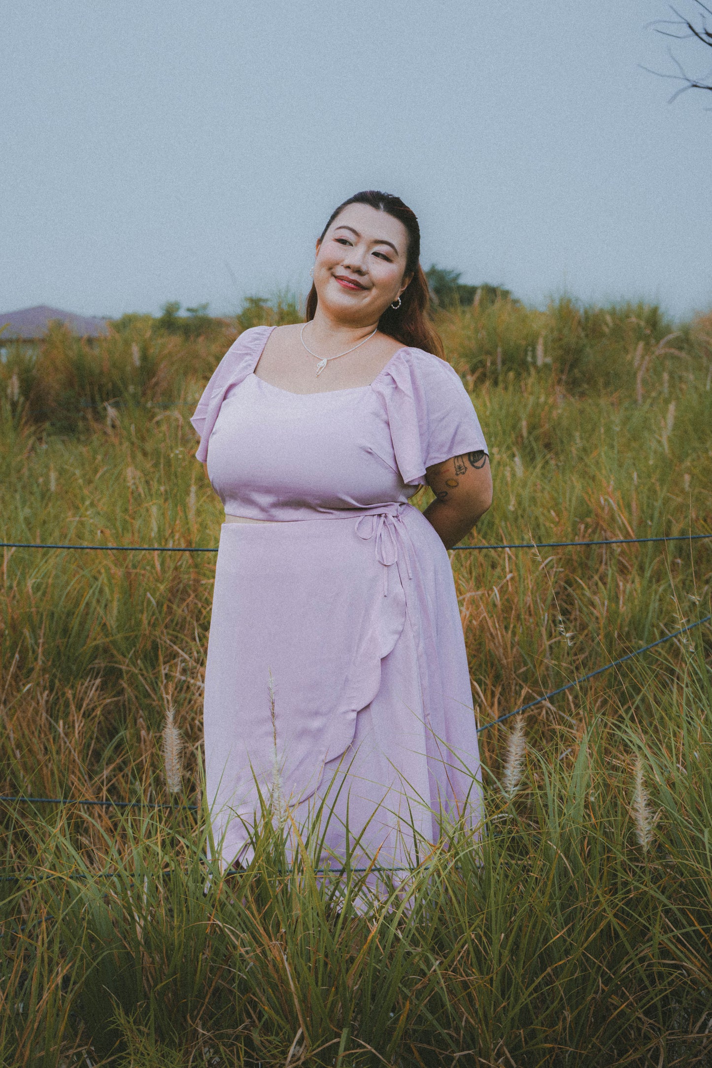 (Gladys x TMT) Annelise Sleeved Satin Blouse