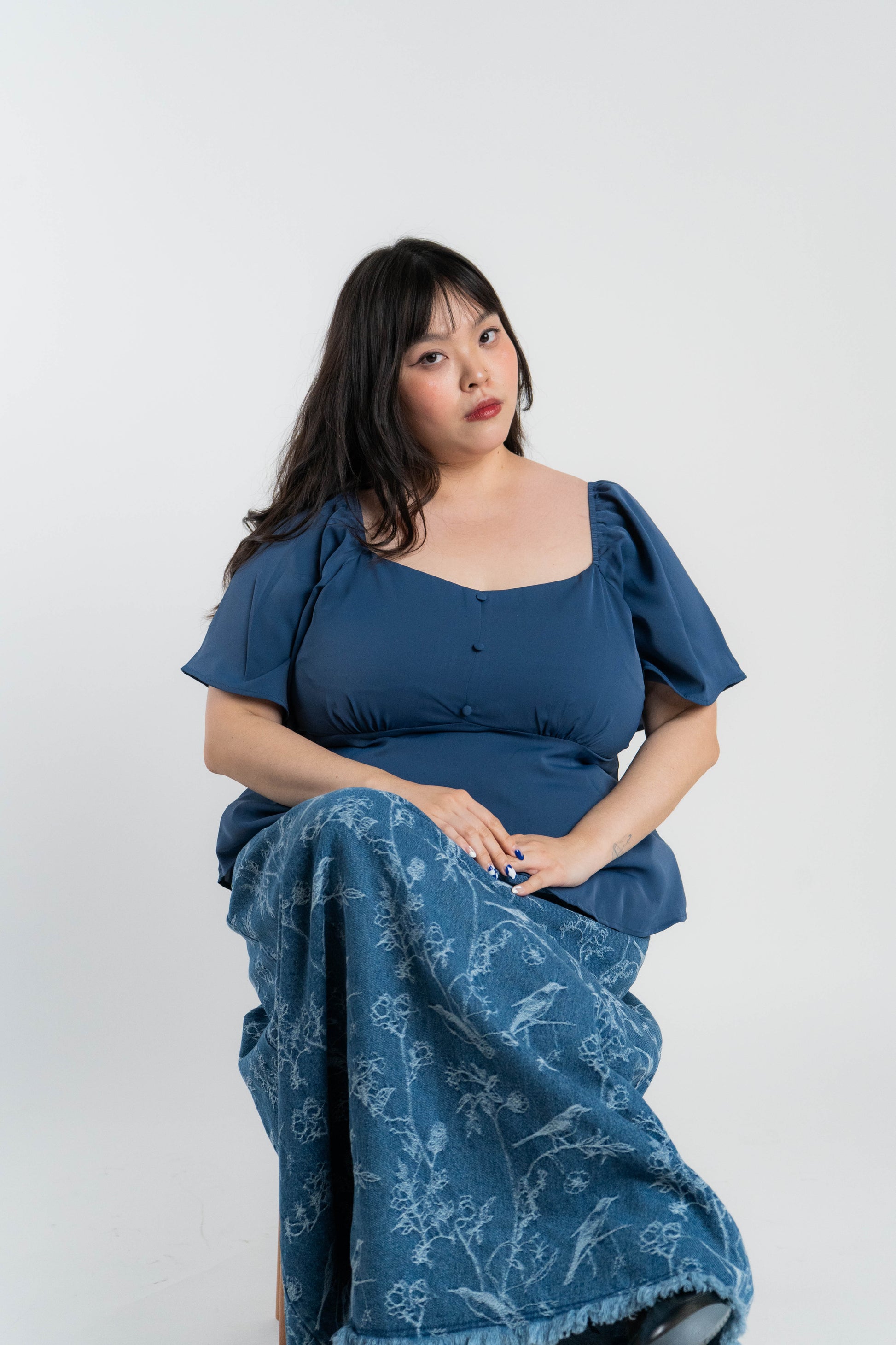 The Mad Theories Donna Jacquard Denim Skirt