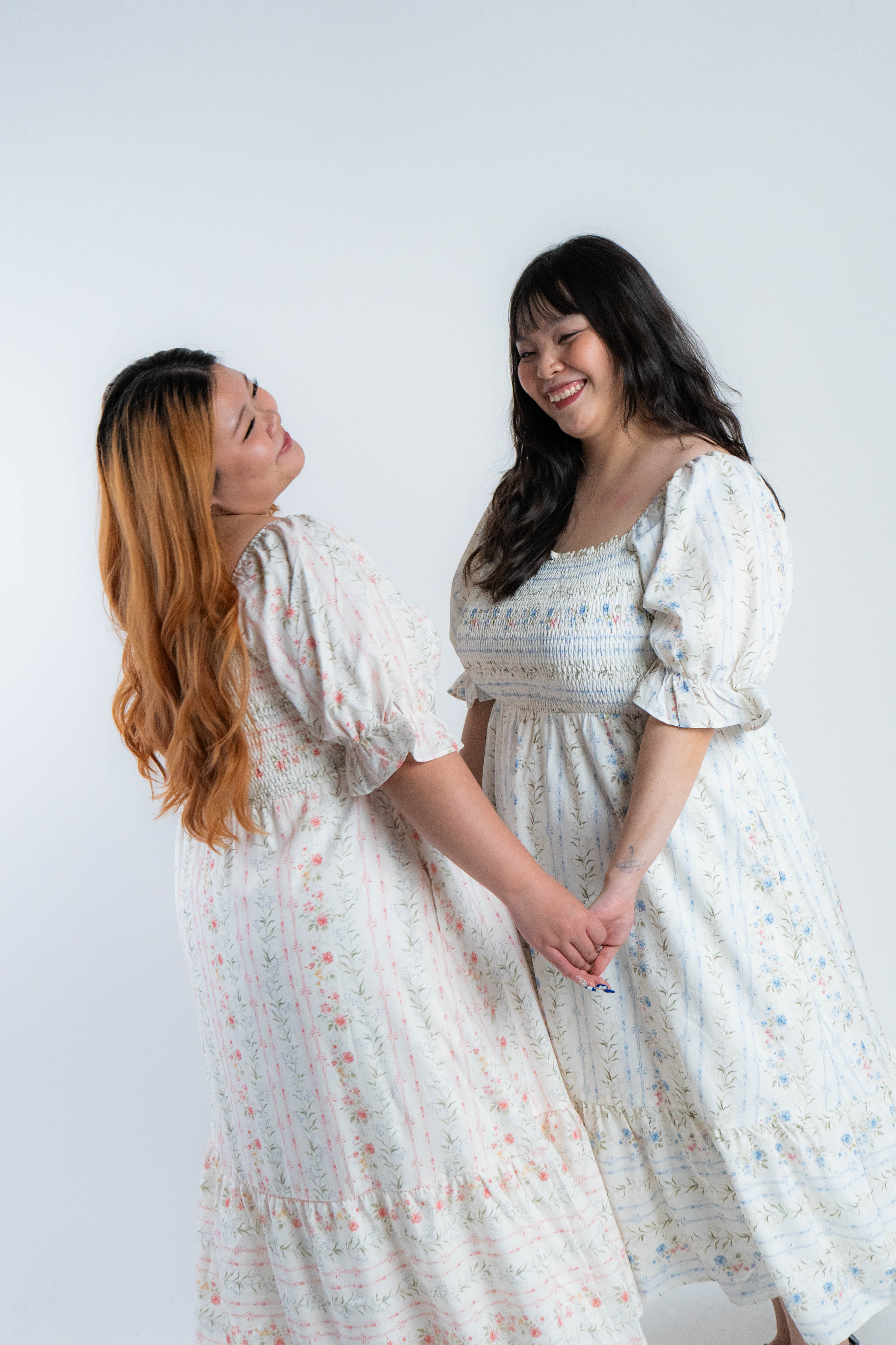 The Mad Theories Janna Puffy Sleeves Smocked Midi Dress