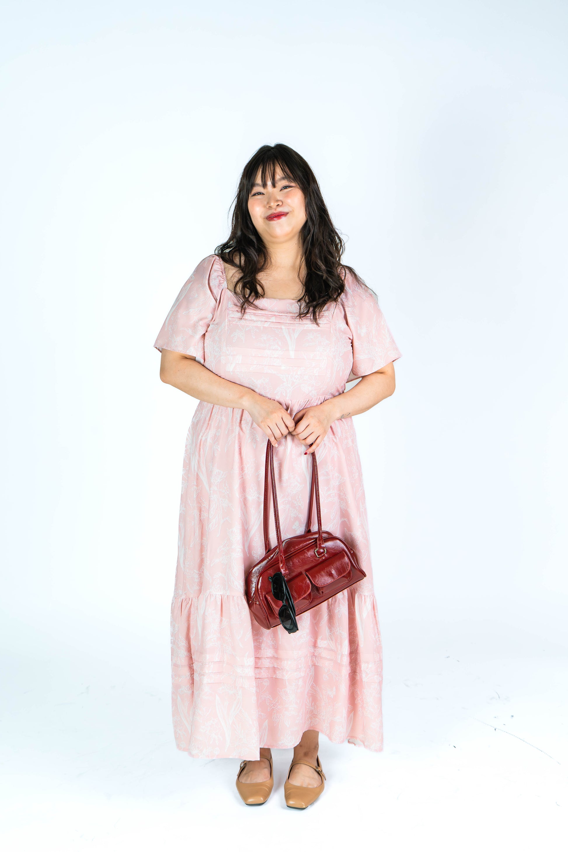 The Mad Theories Elfee Pleated Porcelain Maxi Dress