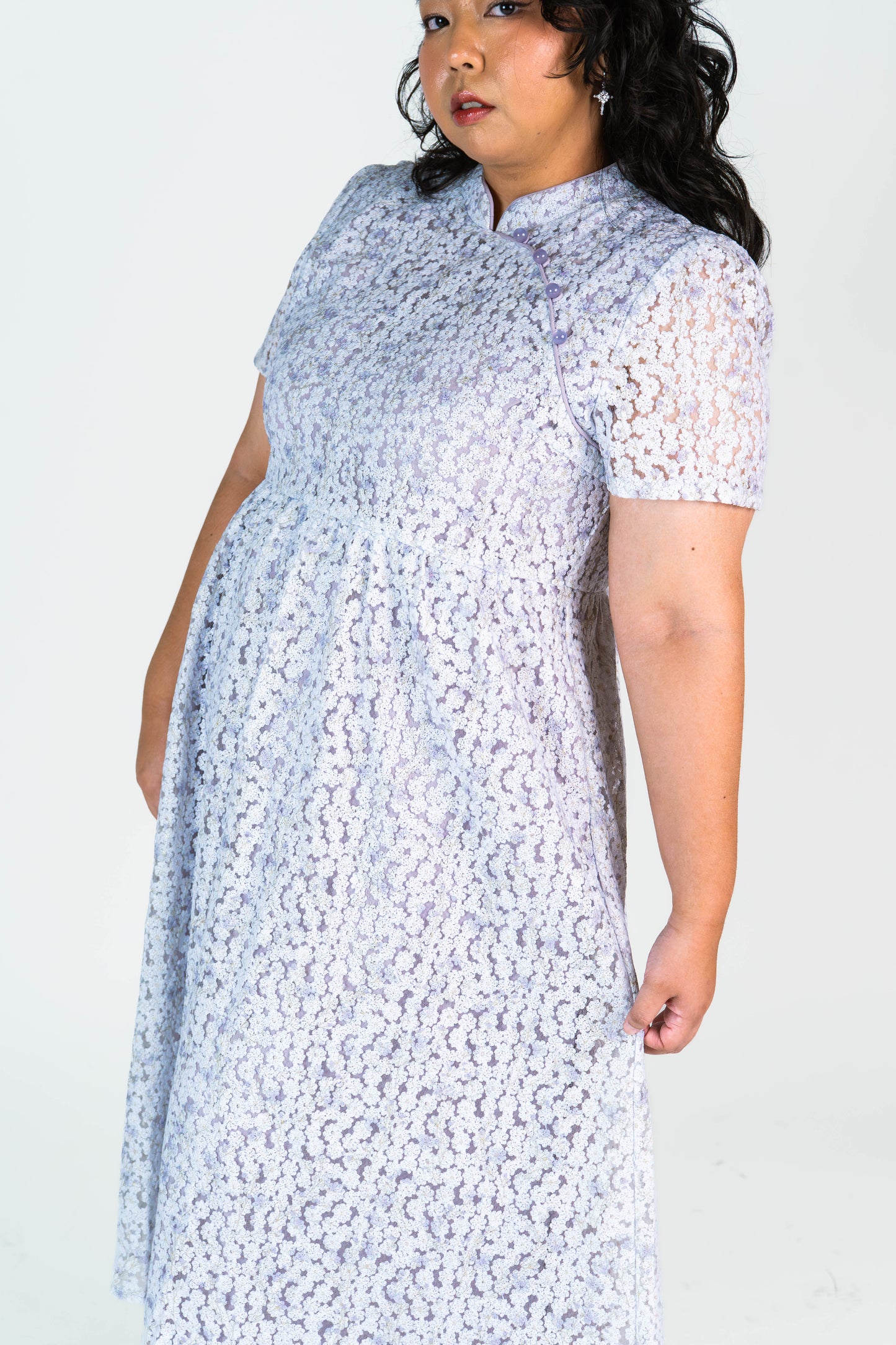 The Mad Theories Lina Cheongsum Skater Skirt (Lilac & Pink)