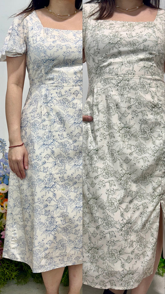 (Exclusive) The Mad Theories Emmy Floral Tie Sleeved Dress