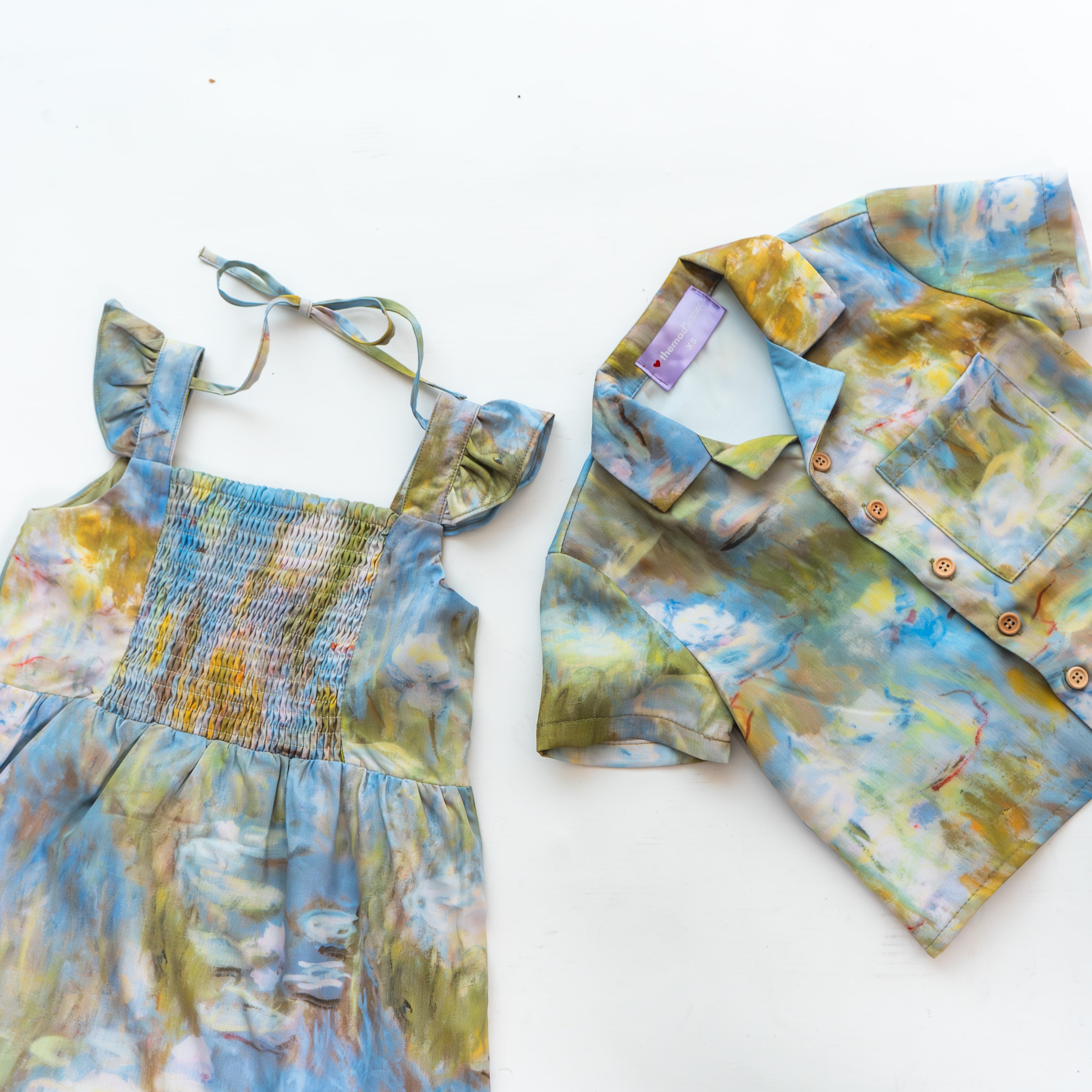 The Mad Theories Claudette/Claudine Artsy Print Kids Dress & Top
