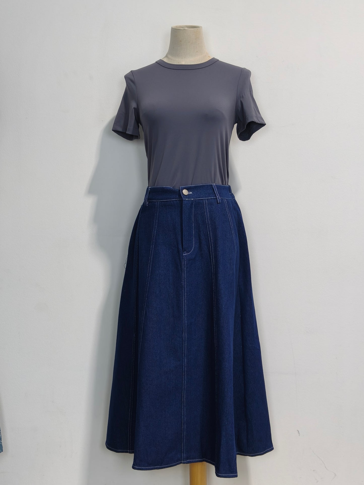 The Mad Theories Dione 2.0 Denim Midi Skirt