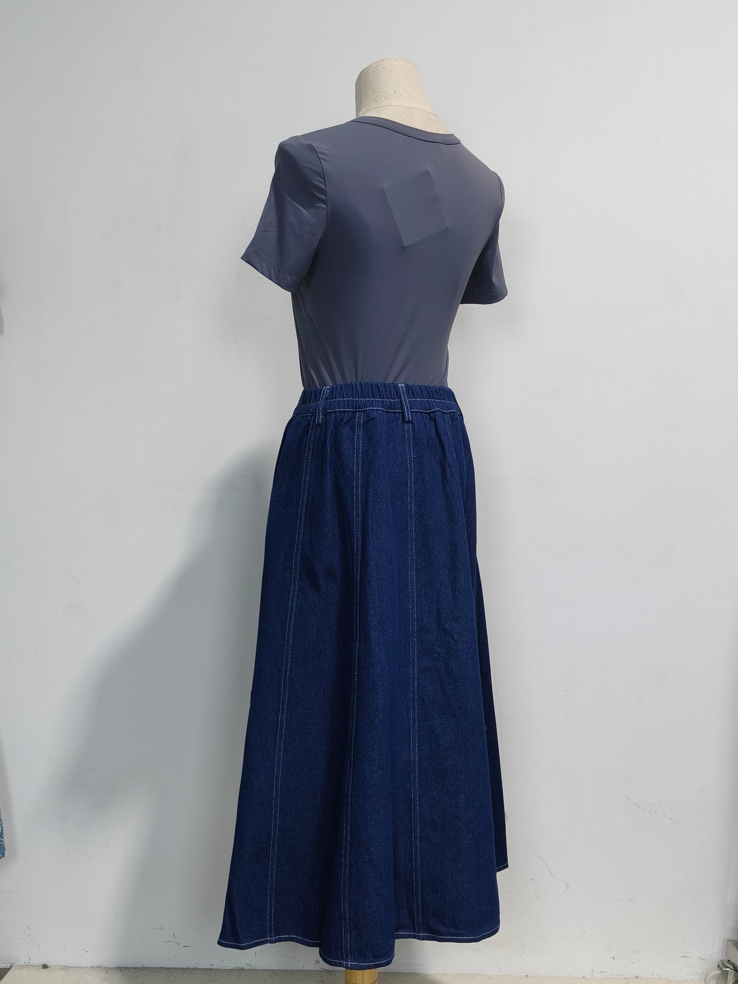 The Mad Theories Dione 2.0 Denim Midi Skirt