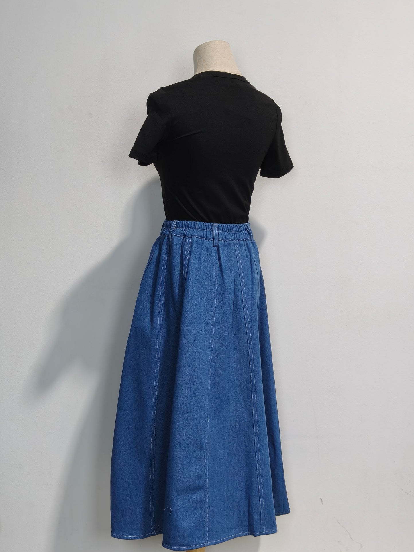 The Mad Theories Dione 2.0 Denim Midi Skirt