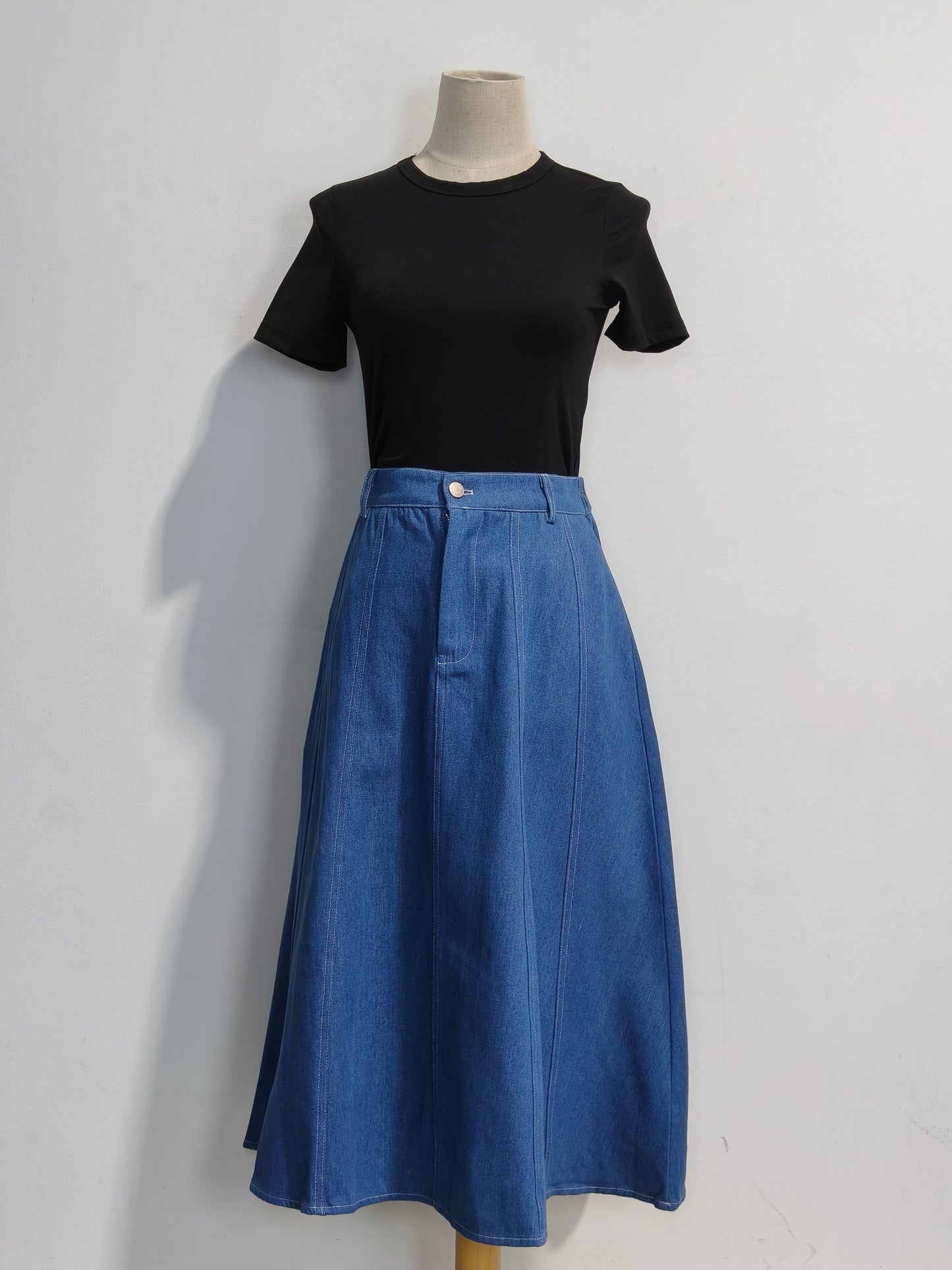 The Mad Theories Dione 2.0 Denim Midi Skirt