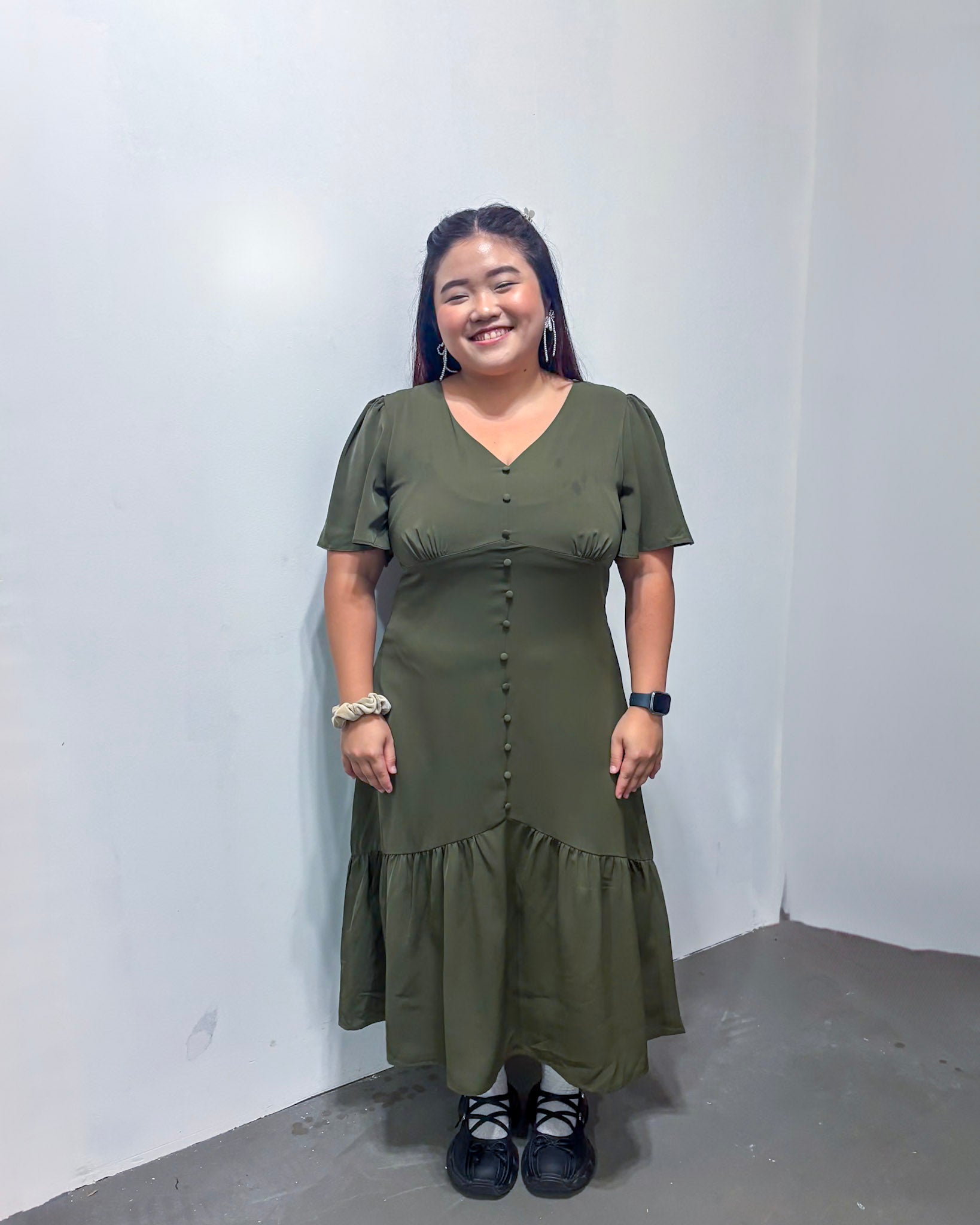 The Mad Theories Hyacinth Dropwaist Dress (Maroon Red, Olive Green, Black)