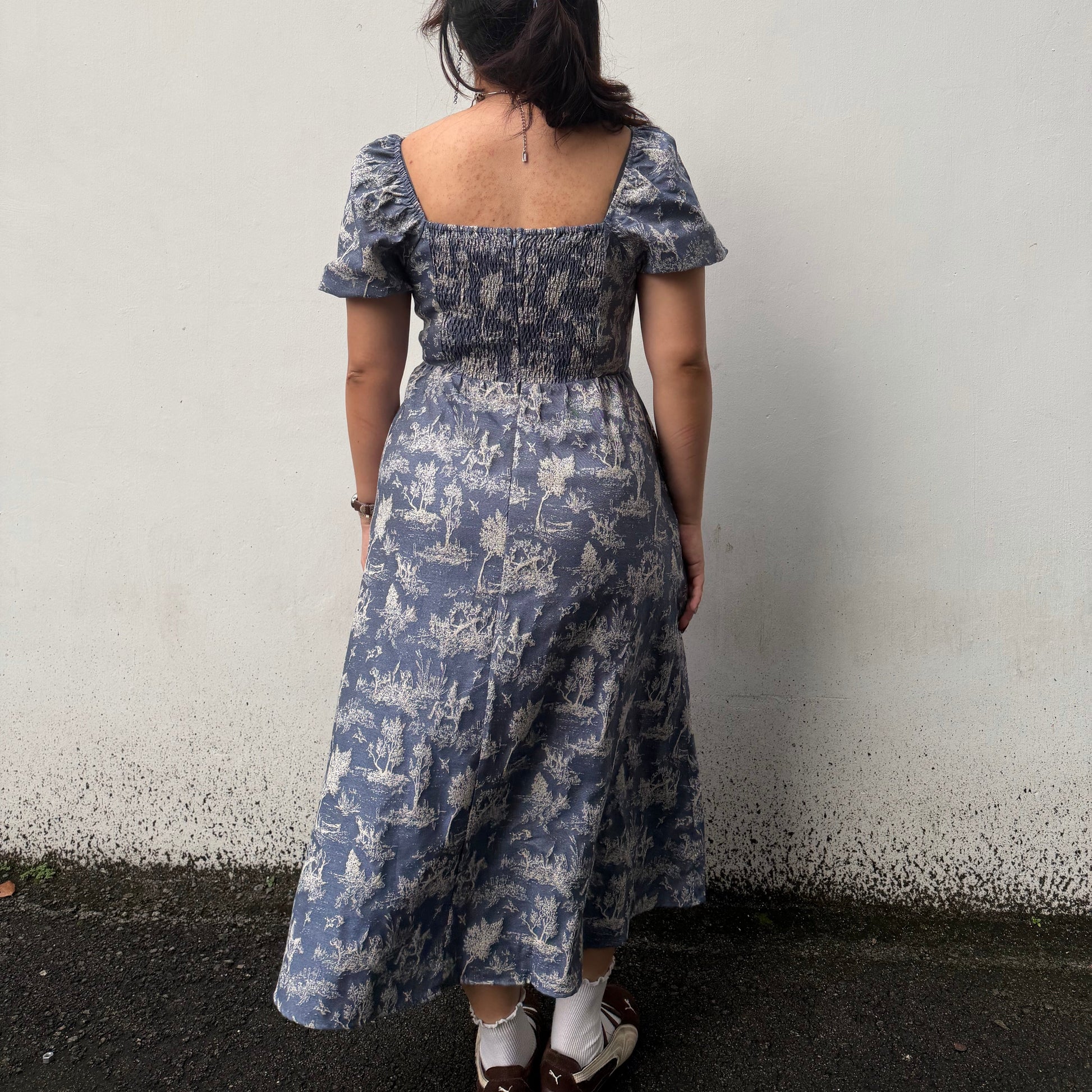 The Mad Theories Blake Denim Long/Short Jacquard Dress