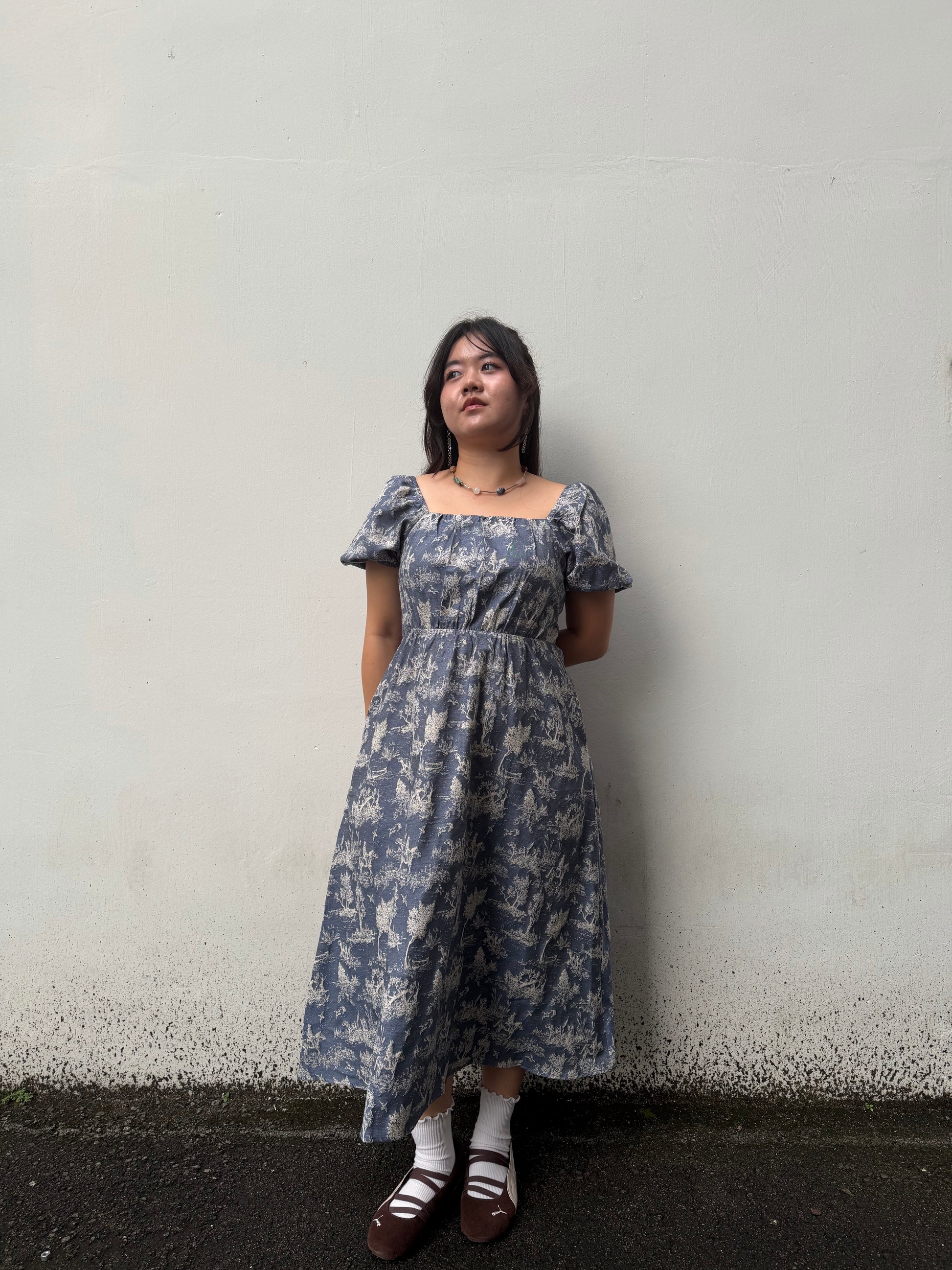 The Mad Theories Blake Denim Long/Short Jacquard Dress